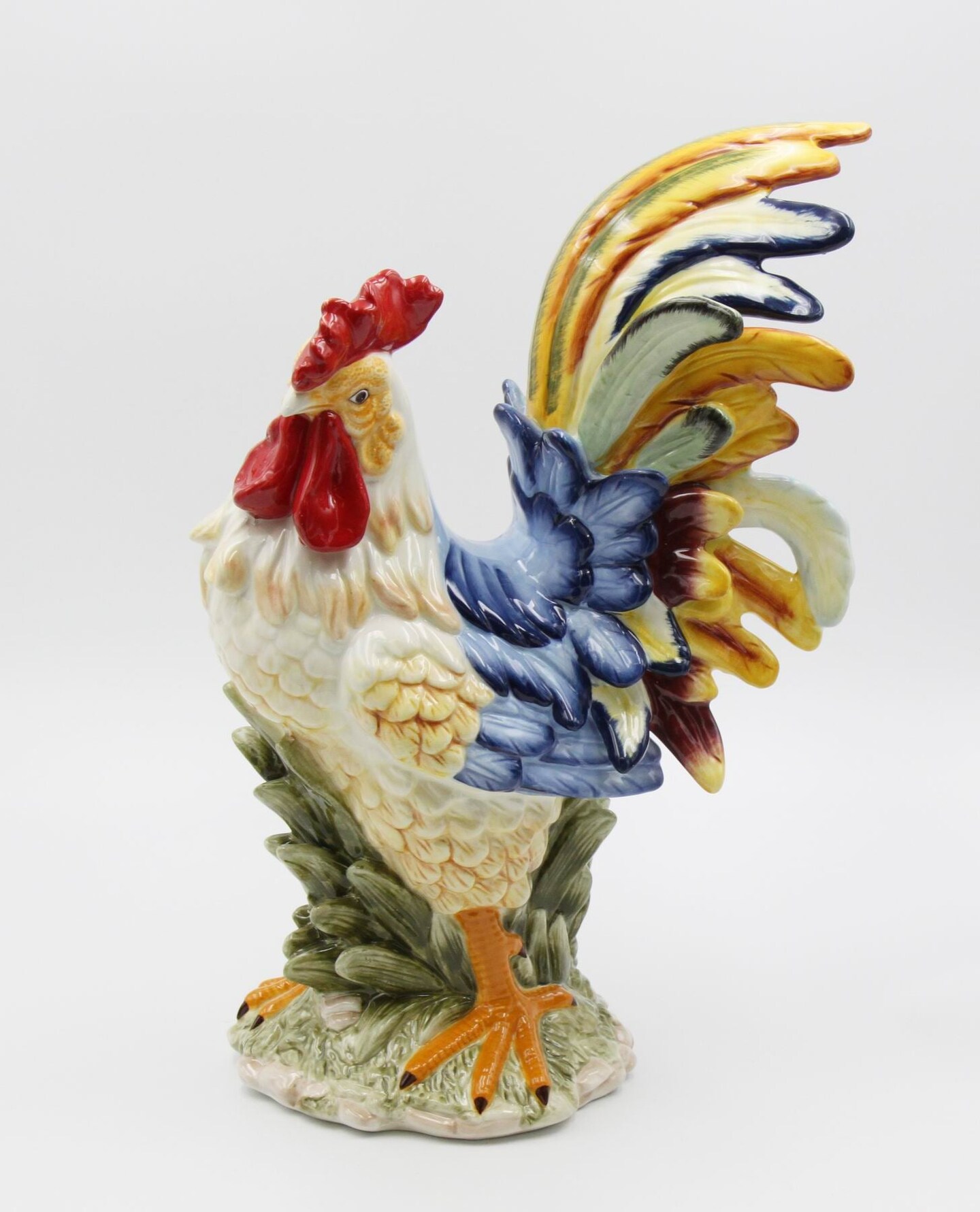 Ceramic Colorful Rooster Statue, Home D&#xE9;cor, Gift for Her, Gift for Mom, Kitchen D&#xE9;cor, Farmhouse D&#xE9;cor, Fall Decor