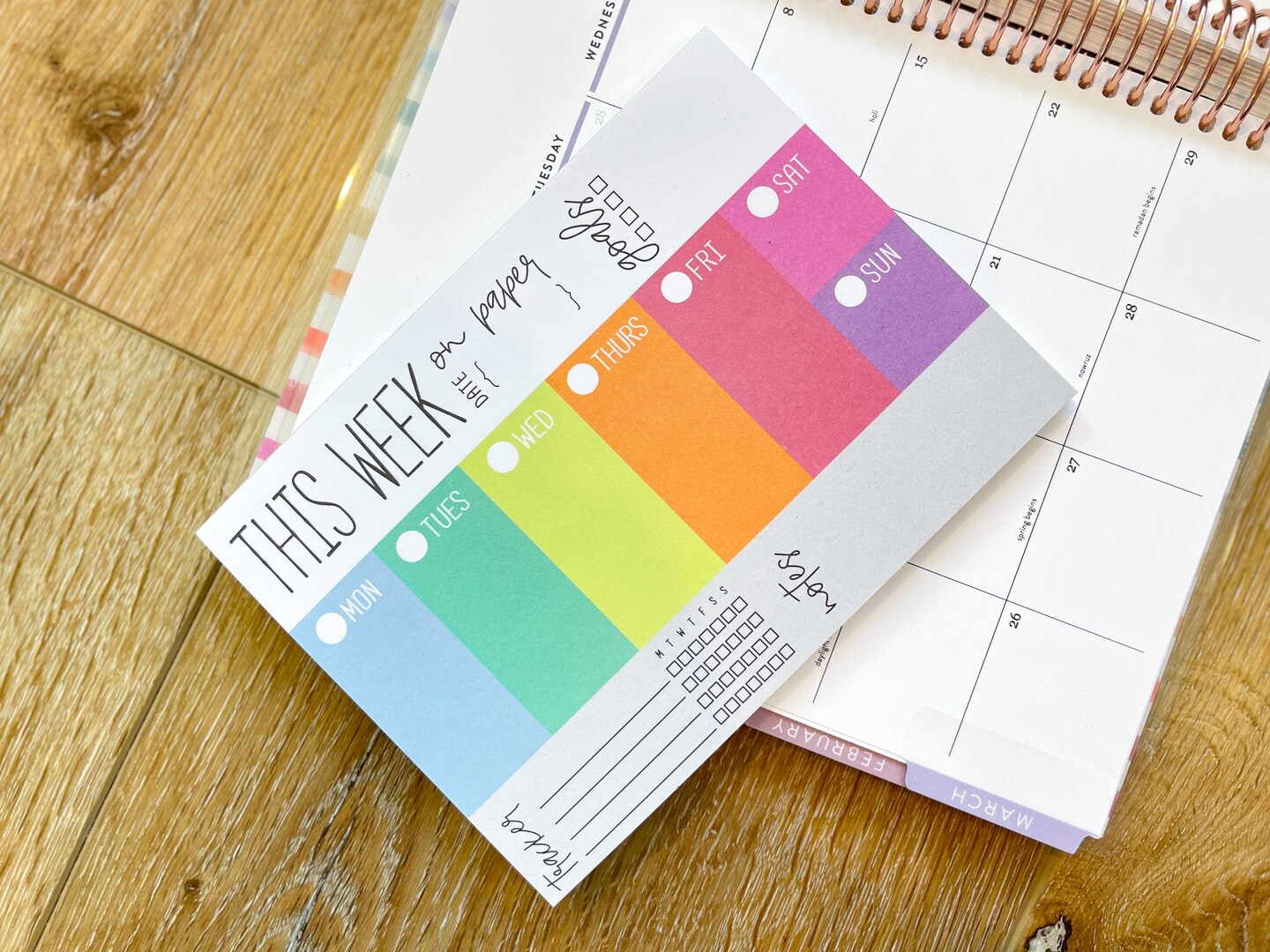 Weekly Dashboard Things To Do Rainbow Notepad - 7x5 Inches (*Notepad Only*)