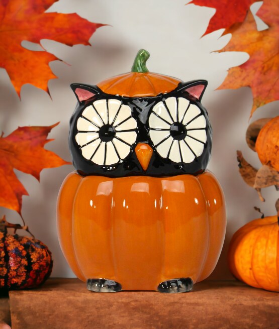 Ceramic Black Owl Pumpkin Candy Box, Home D&#xE9;cor, Gift for Her, Gift for Mom, Kitchen D&#xE9;cor, Fall D&#xE9;cor, Halloween D&#xE9;cor