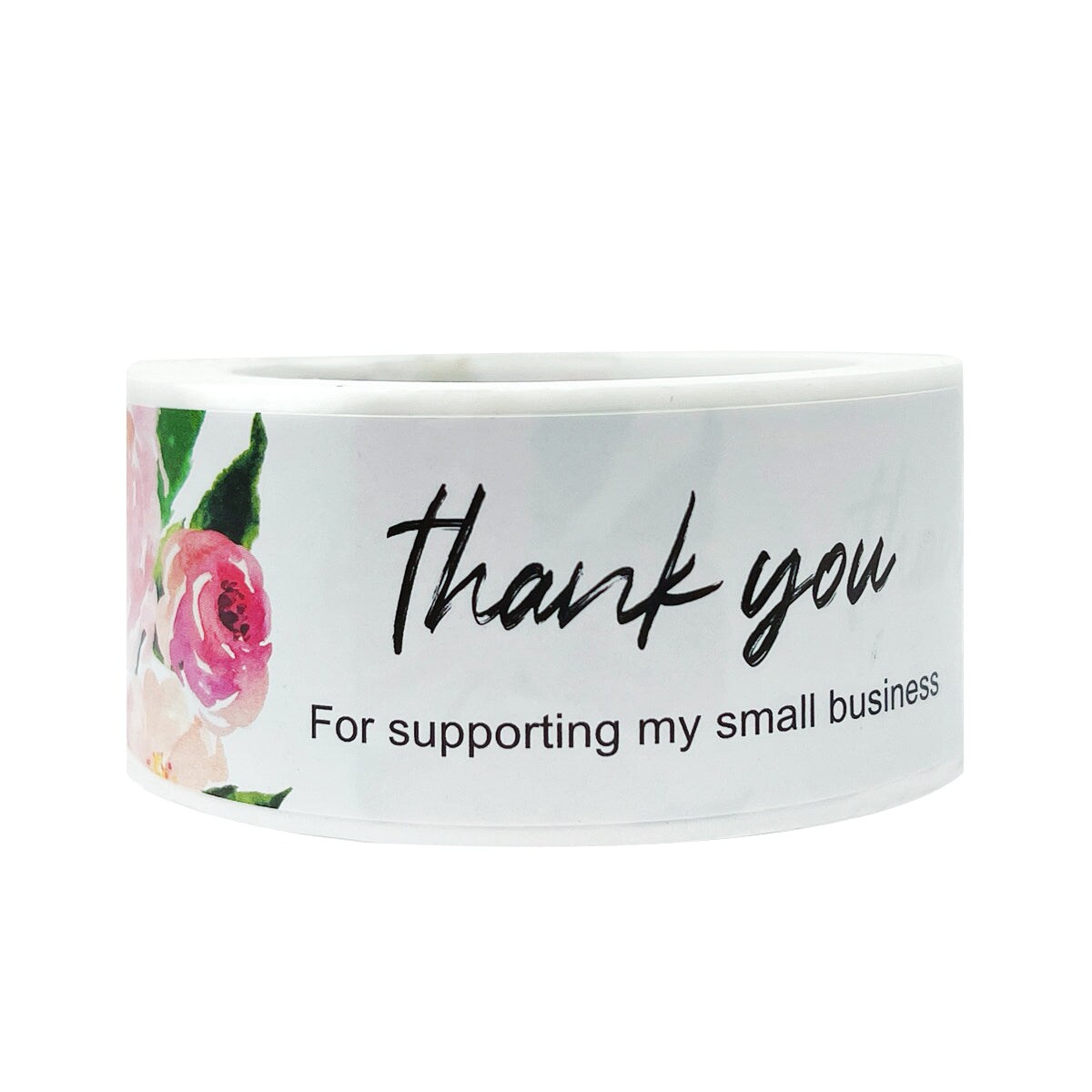 Wrapables 3" x 1" Small Business Thank You Stickers Roll, Sealing Stickers and Labels for Boxes, Envelopes, Bags, Packages