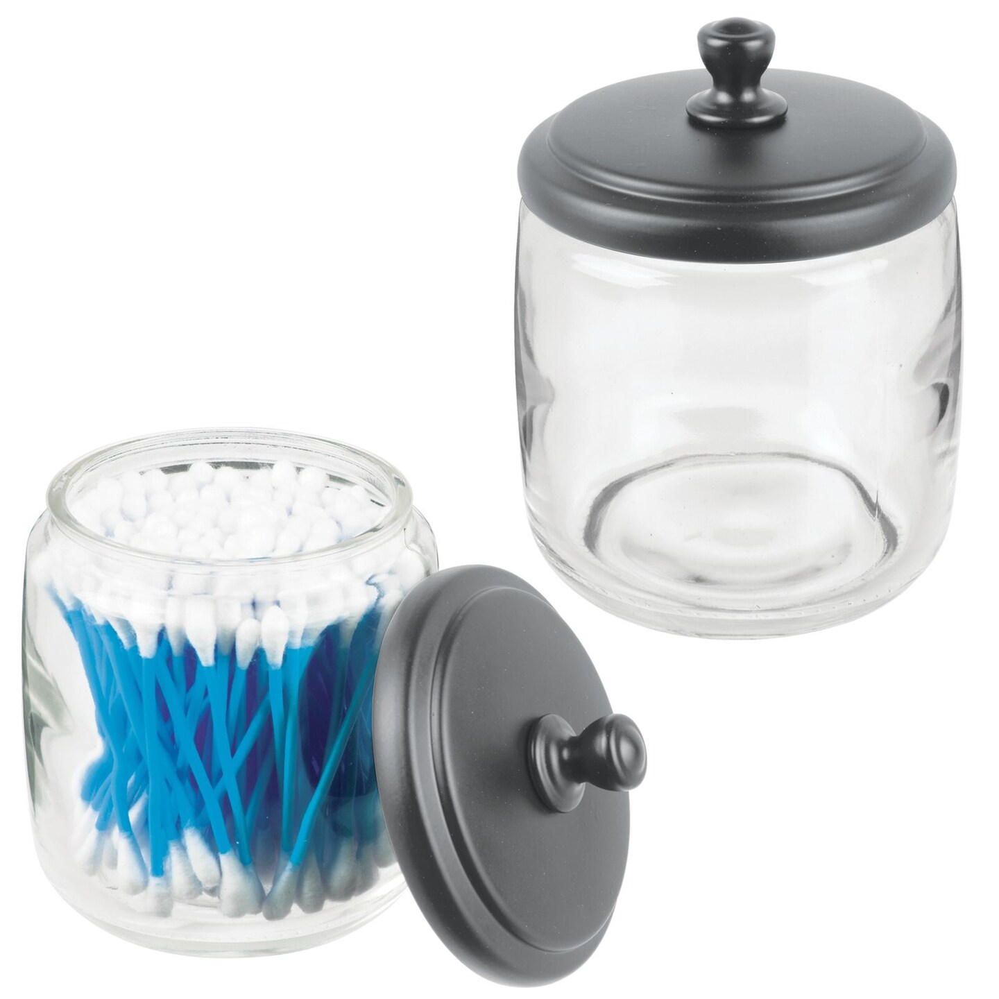mDesign Glass Vanity Storage Organizer Apothecary Jar, 2 Pack | Michaels