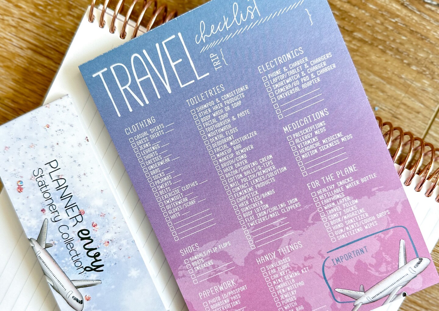Travel Essentials Checklist Things to Pack Notepad - 5x7 Inches (*Notepad Only*) (NPE002)