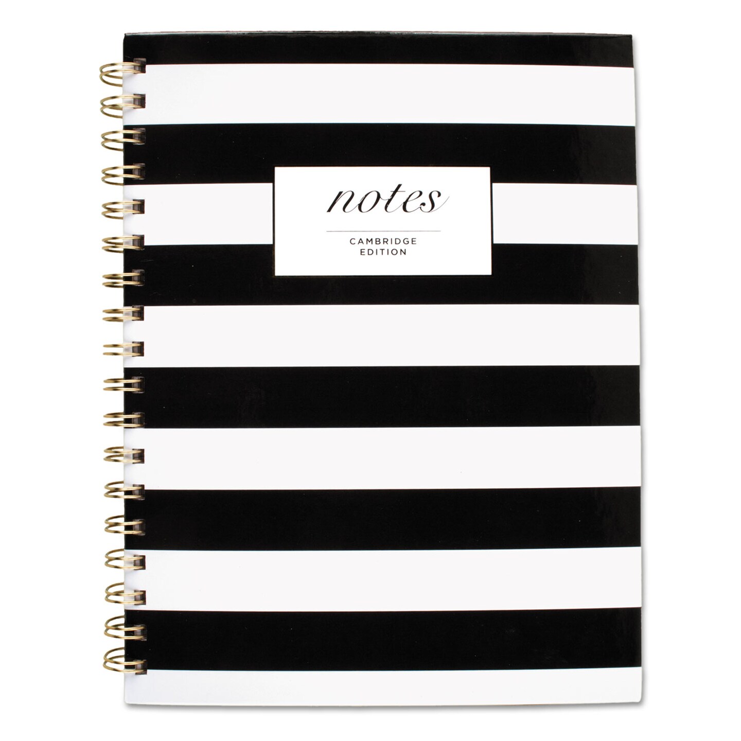 Cambridge Black White Striped Hardcover Notebook 1 Subject Wide/Legal Rule Black/White Stripes Cover 9.5 x 7.25 80 Sheets