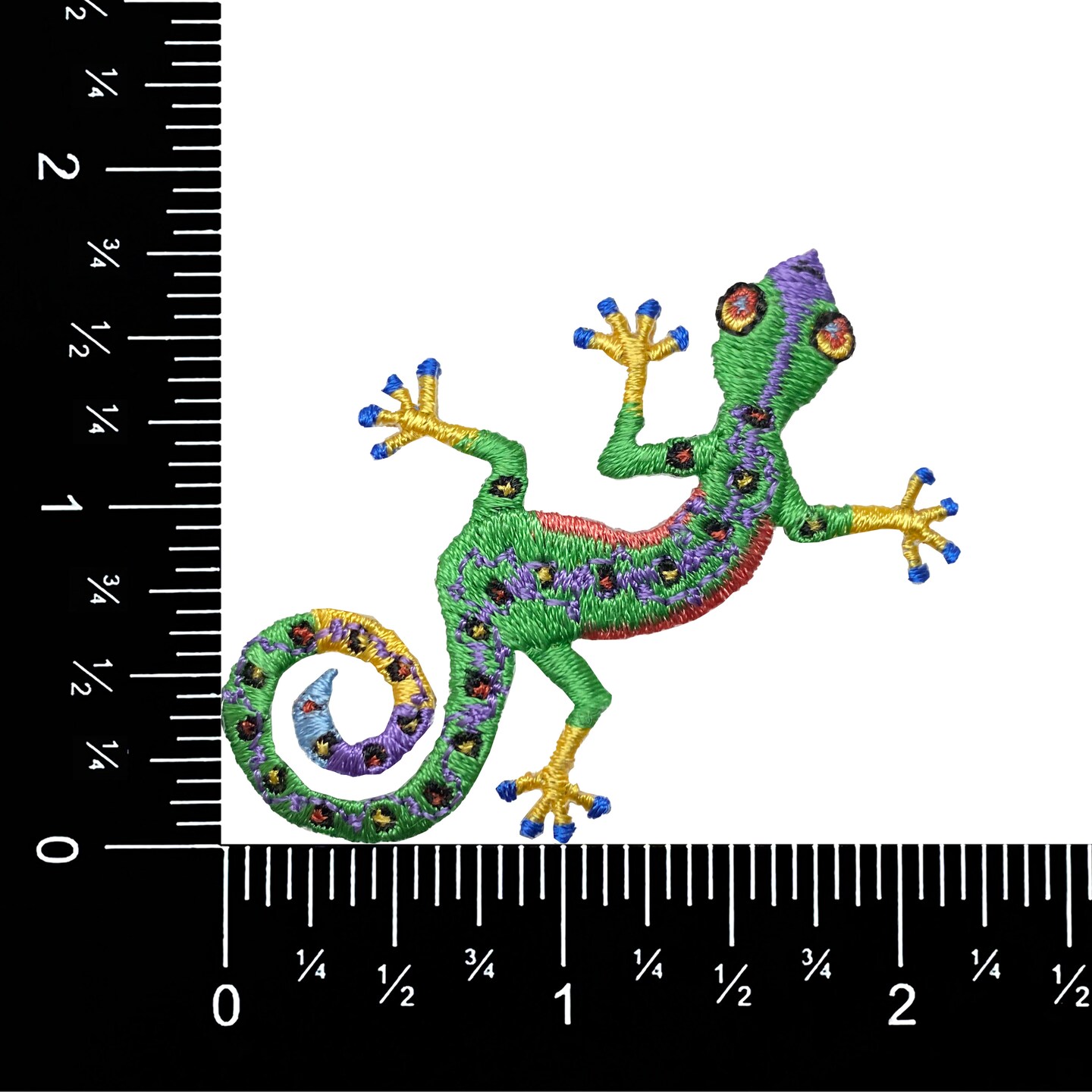 Caribbean-themed Green Gecko, Lizard, Embroidered, Iron on Patch