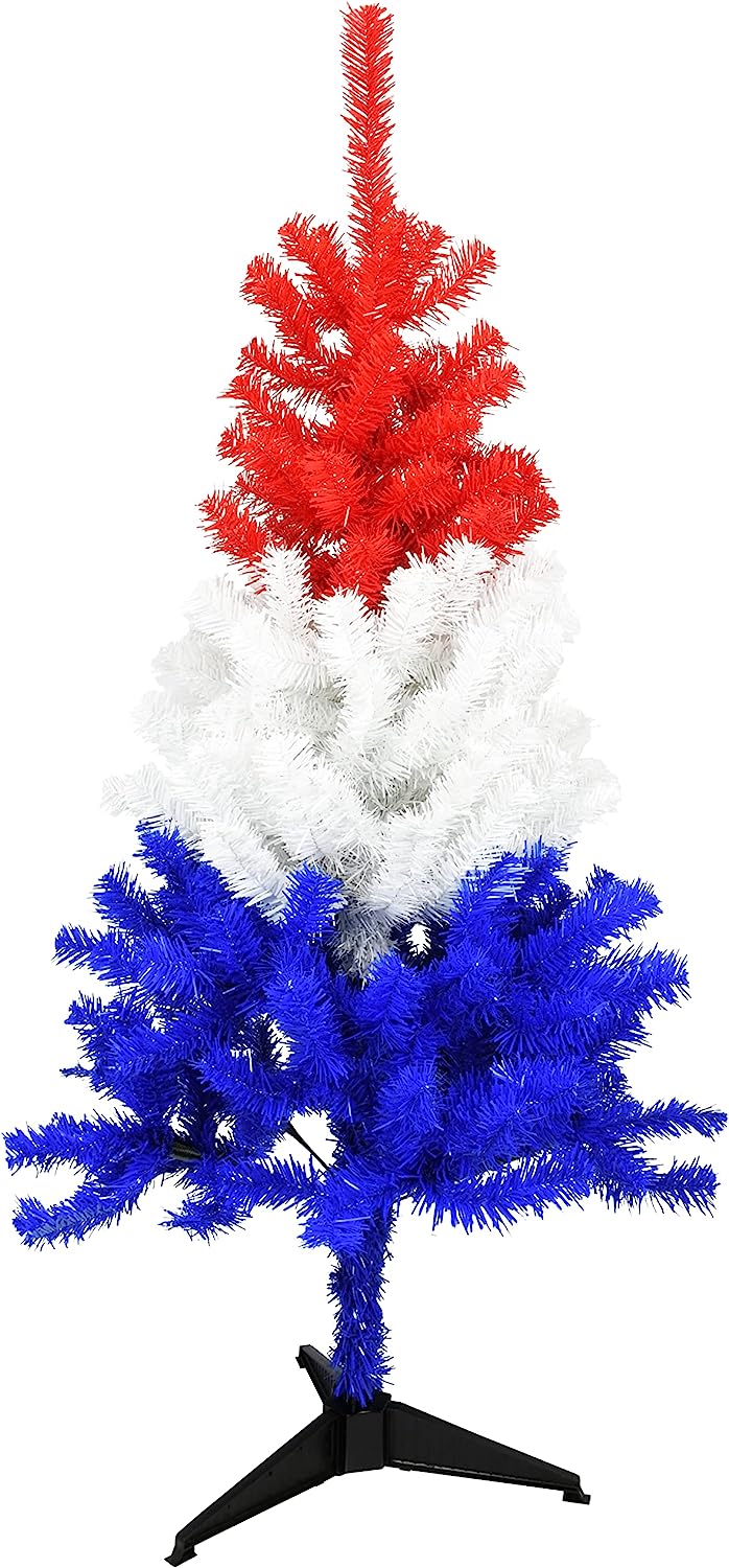 Tree Buddees Red White and Blue Patriotic Christmas 4 Foot Tall Tree