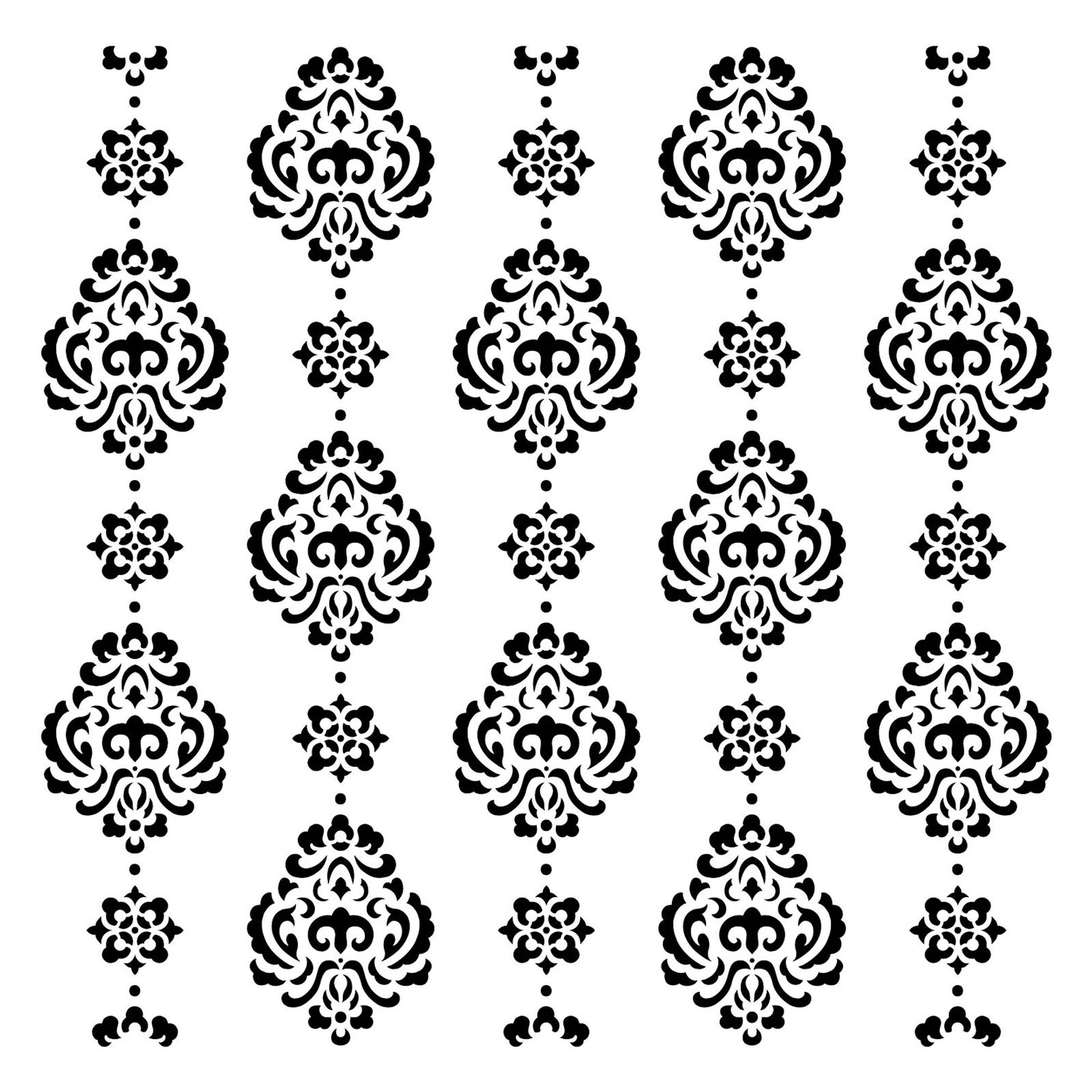 Rosie Damask All Over Embossing 12 x 12 Stencil | FS130 by Designer Stencils | Floral Stencils | Reusable Stencils for Painting on Wood, Wall, Tile, Canvas, Paper, Fabric, Furniture, Floor | Stencil for Home Makeover