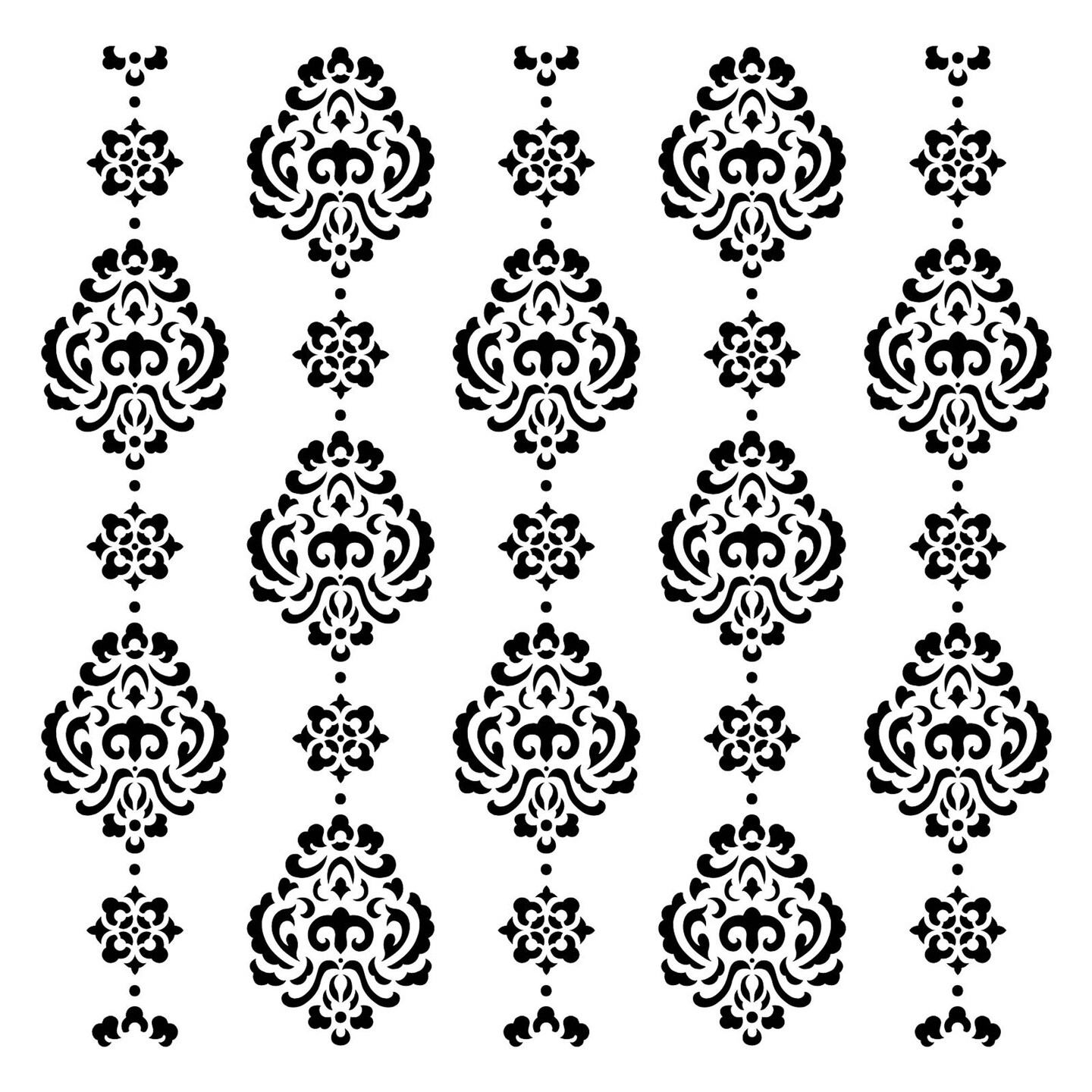 Rosie Damask All Over Embossing 12 x 12 Stencil | FS130 by Designer Stencils | Floral Stencils |