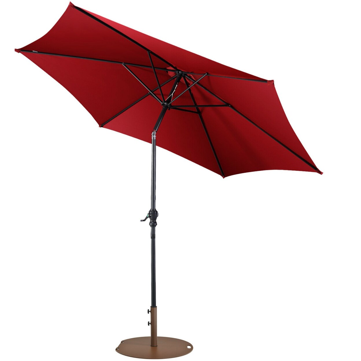 9 Ft Patio Table Market Umbrella Yard Outdoor W/ Heavy-Duty Umbrella Base