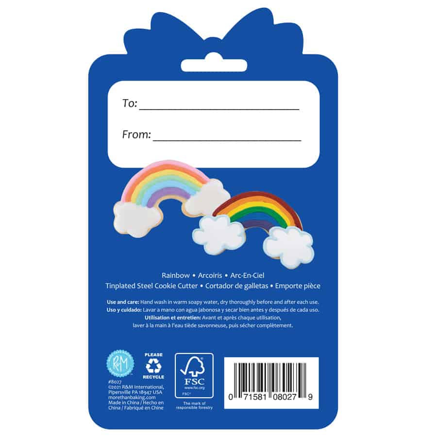 Rainbow Cookie Cutter 4.75&#x22; Carded