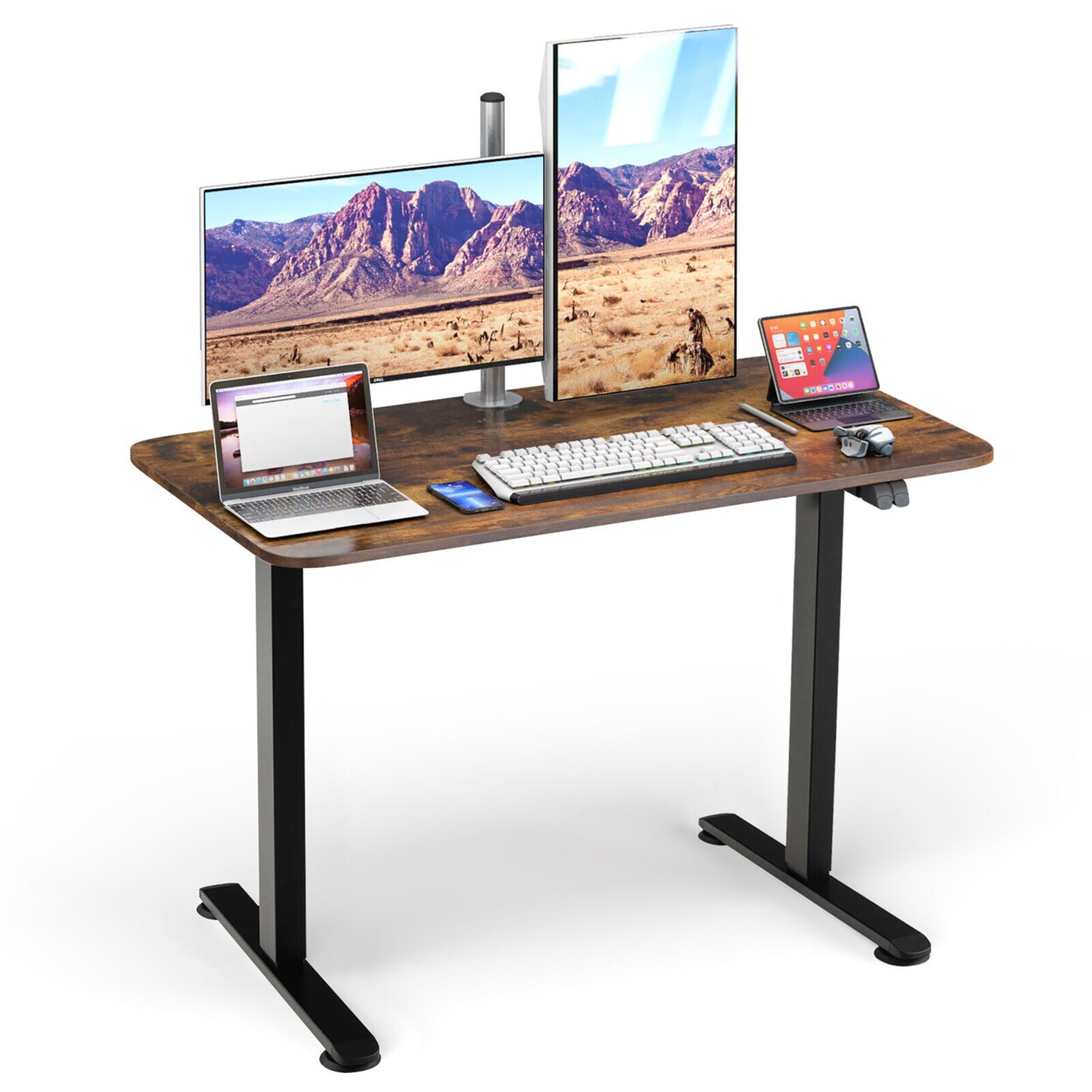 Electric Standing Desk Adjustable Stand Up Computer Desk Anti-Collision