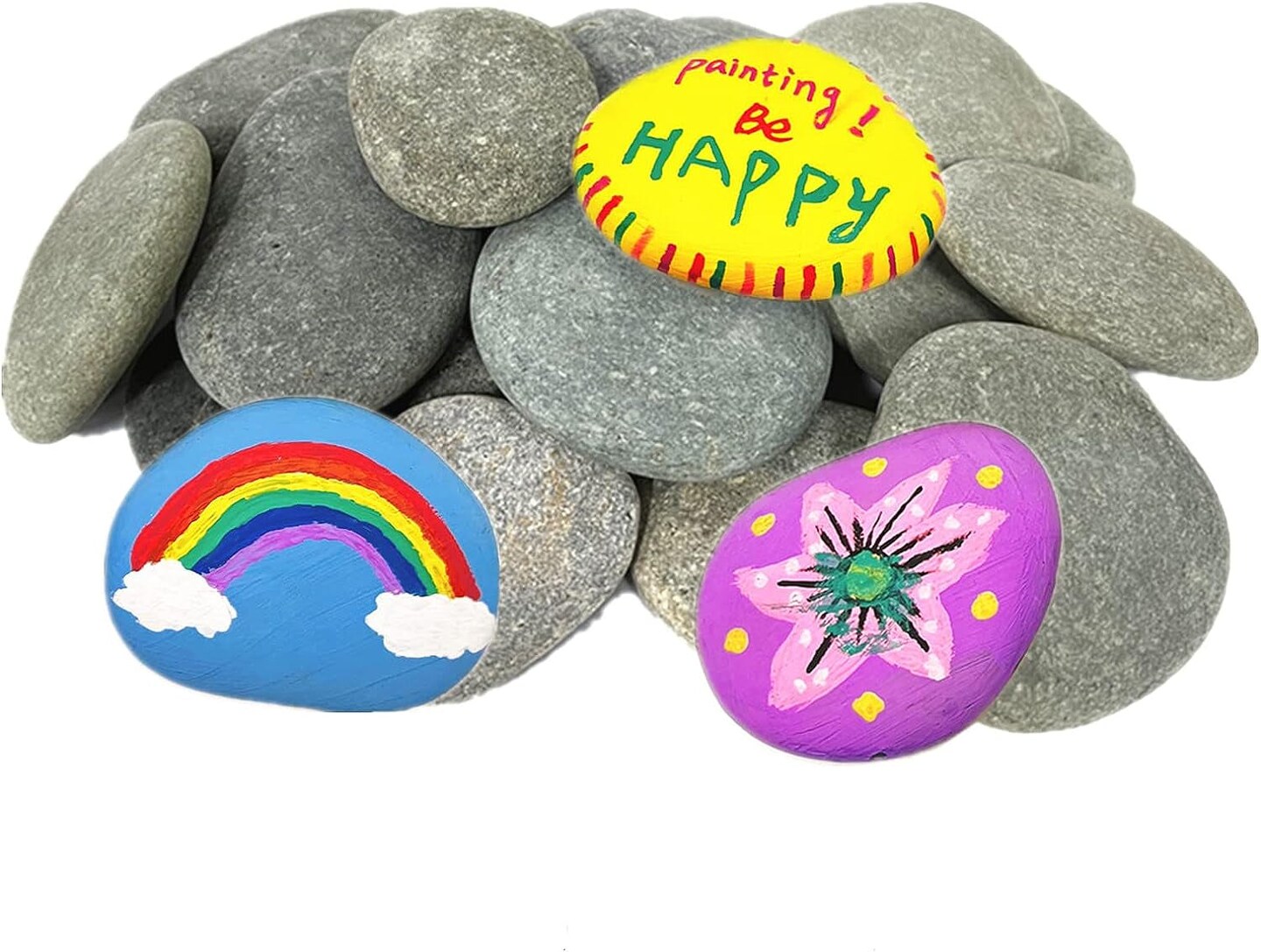  lifetop 50PCS Painting Rocks, Natural DIY Rocks Flat & Smooth  Kindness Rocks for Arts, Crafts, Decoration, Medium & Small Rocks for  Painting ，1.5-3Hand Picked for Painting Rocks: Paintings