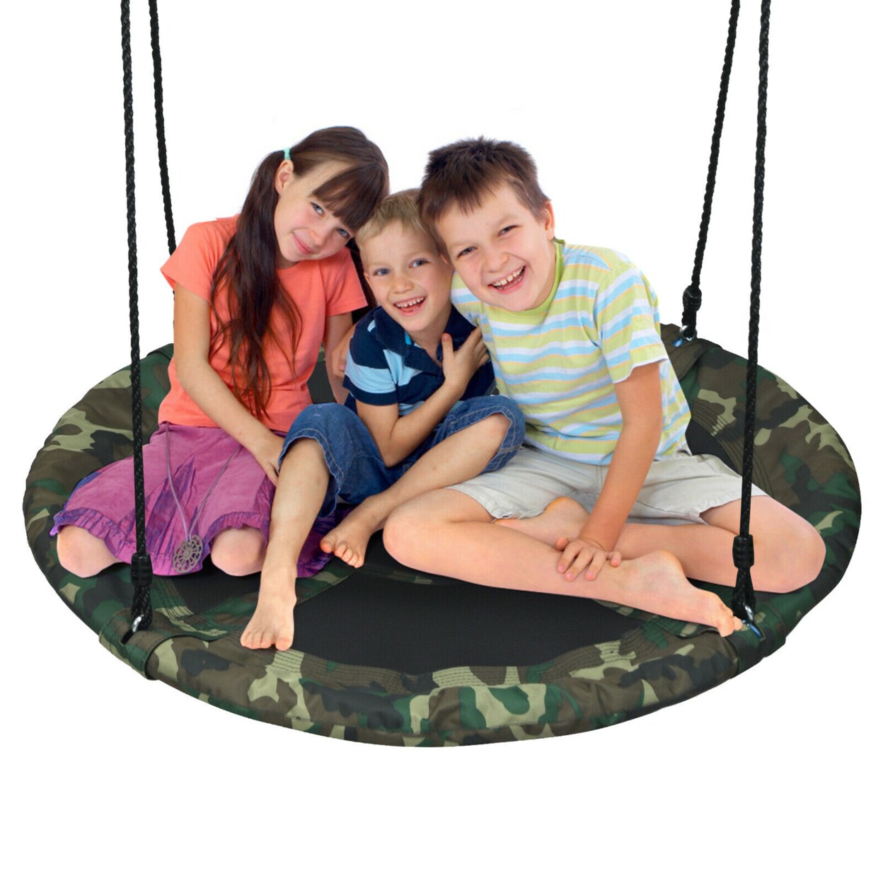 40 Flying Saucer Tree Swing Outdoor Play Set W/ Adjustable Ropes