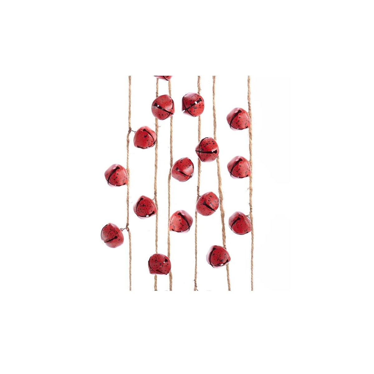 KSA Set of 12 Red Jingle Bell String Christmas Garland 8&#x27;