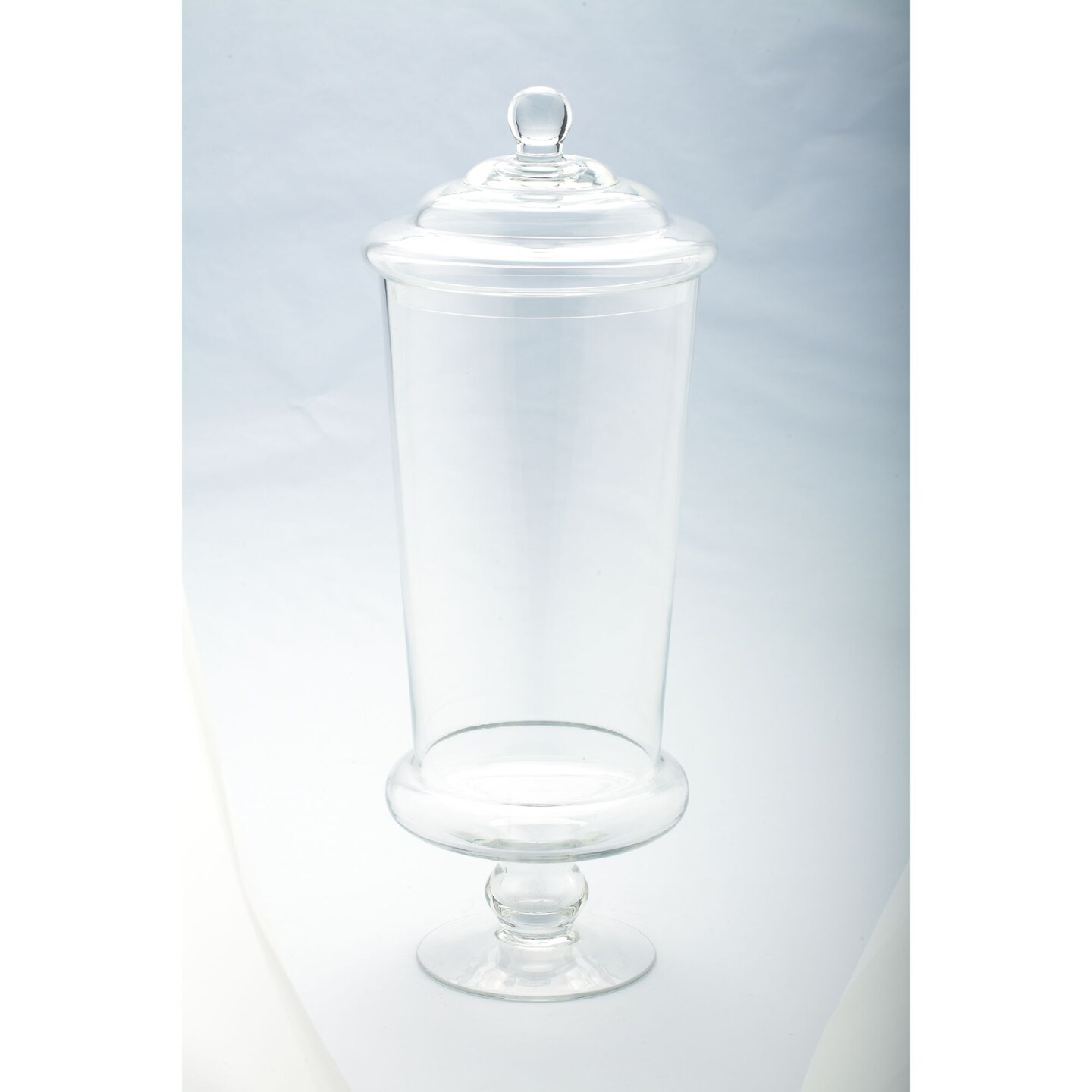 CC Home Furnishings 19&#x22; Clear Solid Glass Apothecary Jar with Lid