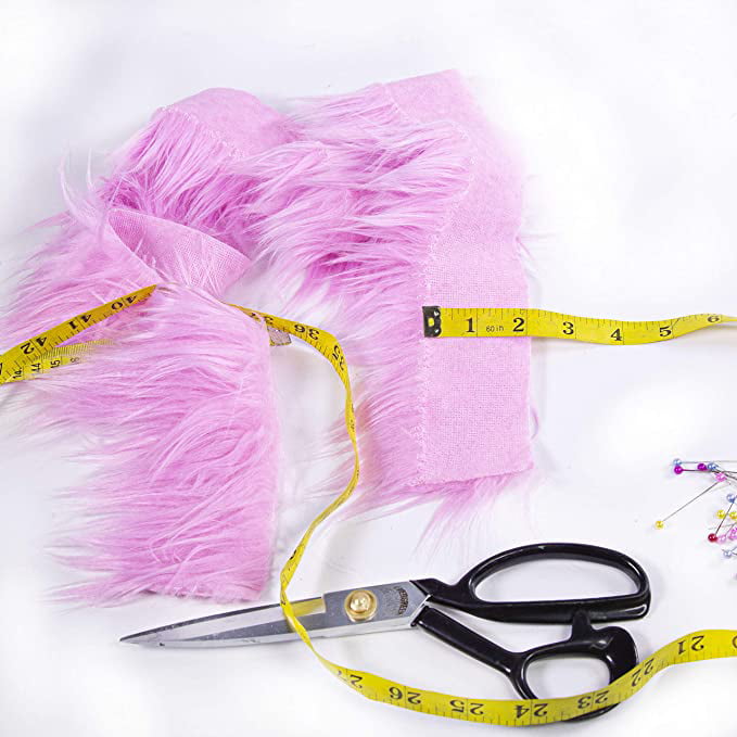FabricLA Faux Fur Fabric | Precut Fake Fur Trim Rolls | 2&#x201D; x 60&#x201D; inch Wide Ribbon | Peach