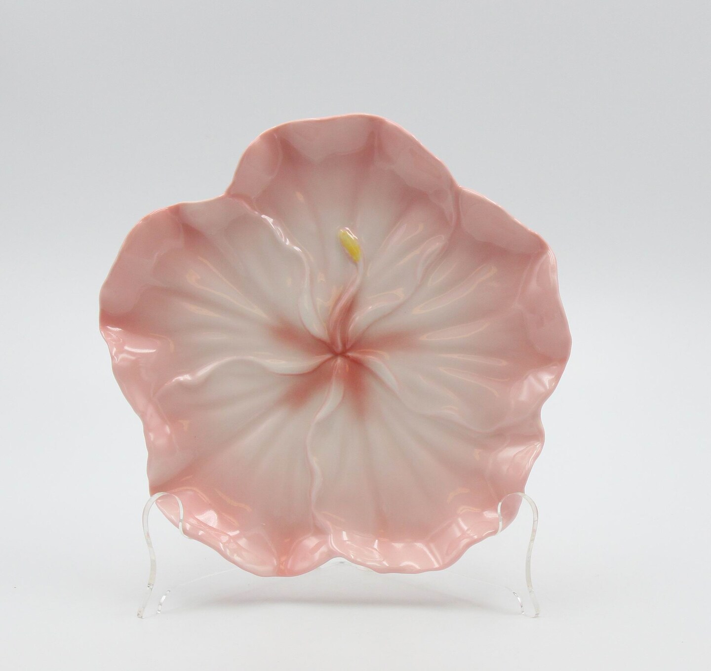 Ceramic Hibiscus Flower Plates - Set Of 2, Home D&#xE9;cor, Gift for Her, Gift for Mom, Nature Lover D&#xE9;cor, Cottagecore, Cafe Decor