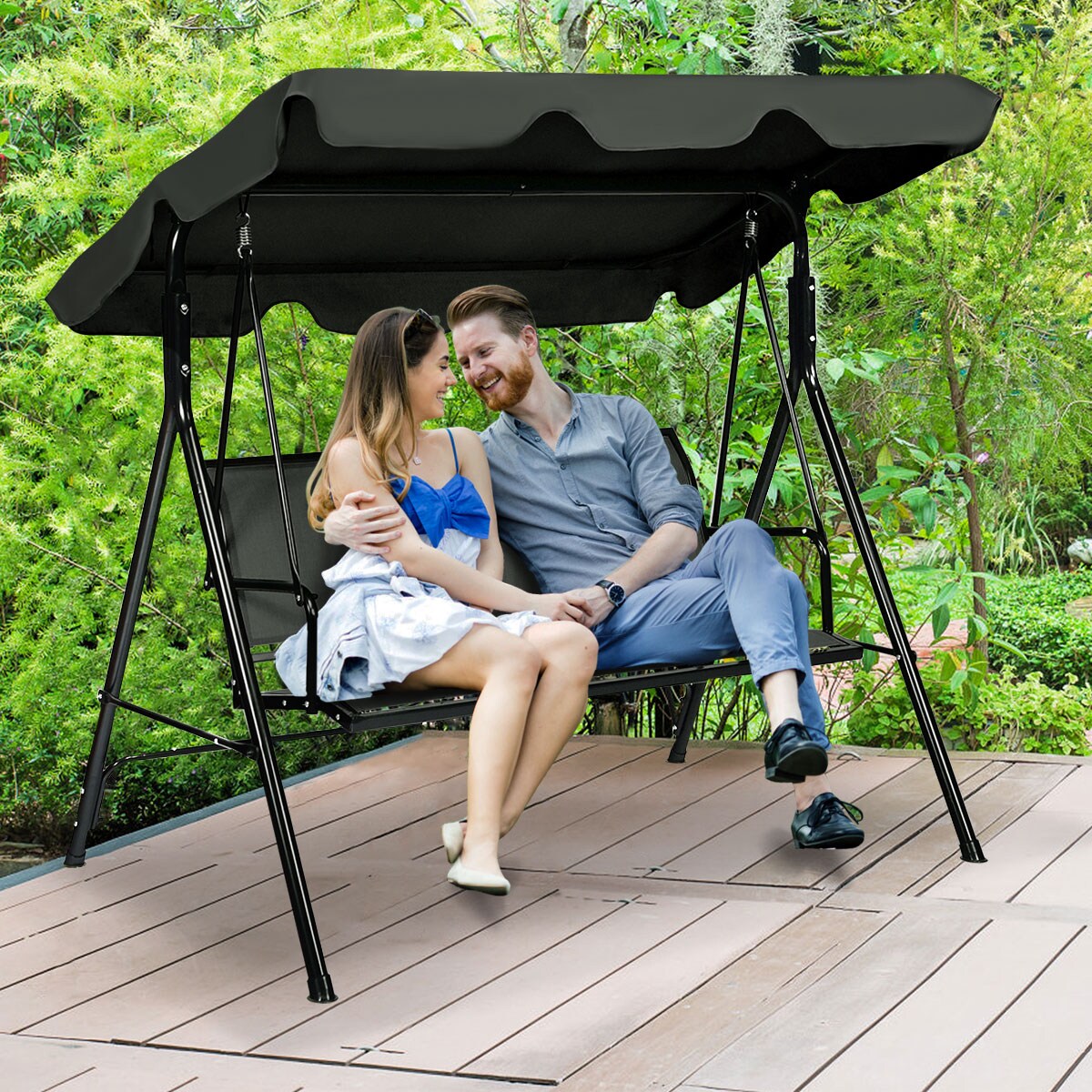 Outdoor swing chair with canopy hot sale