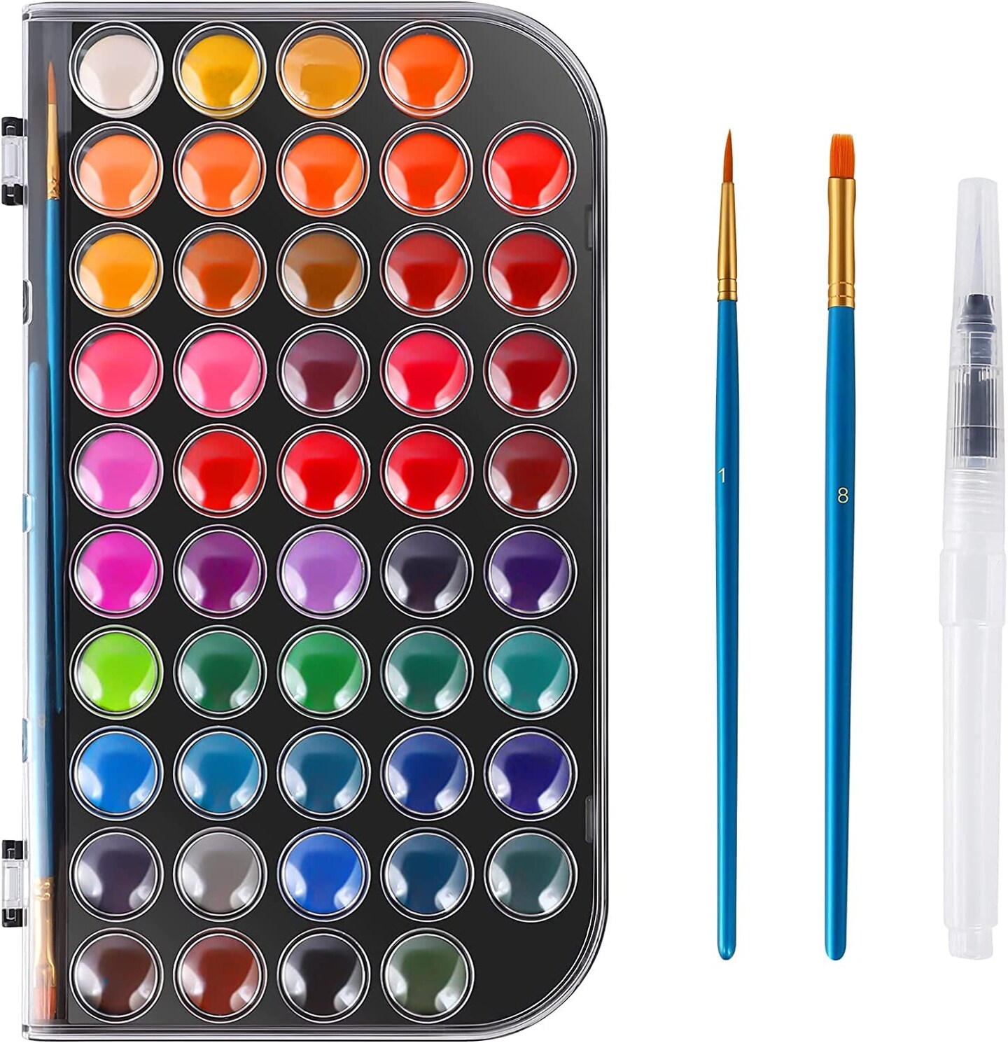 Metallic Watercolor Paint Set with Water Brush Pen (8 Colors)