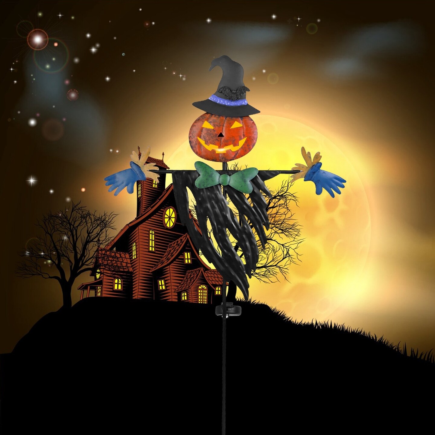 Halloween Decoration Light - Scarecrow Shape Solar Powered Stake Light for Outdoor Garden Yard