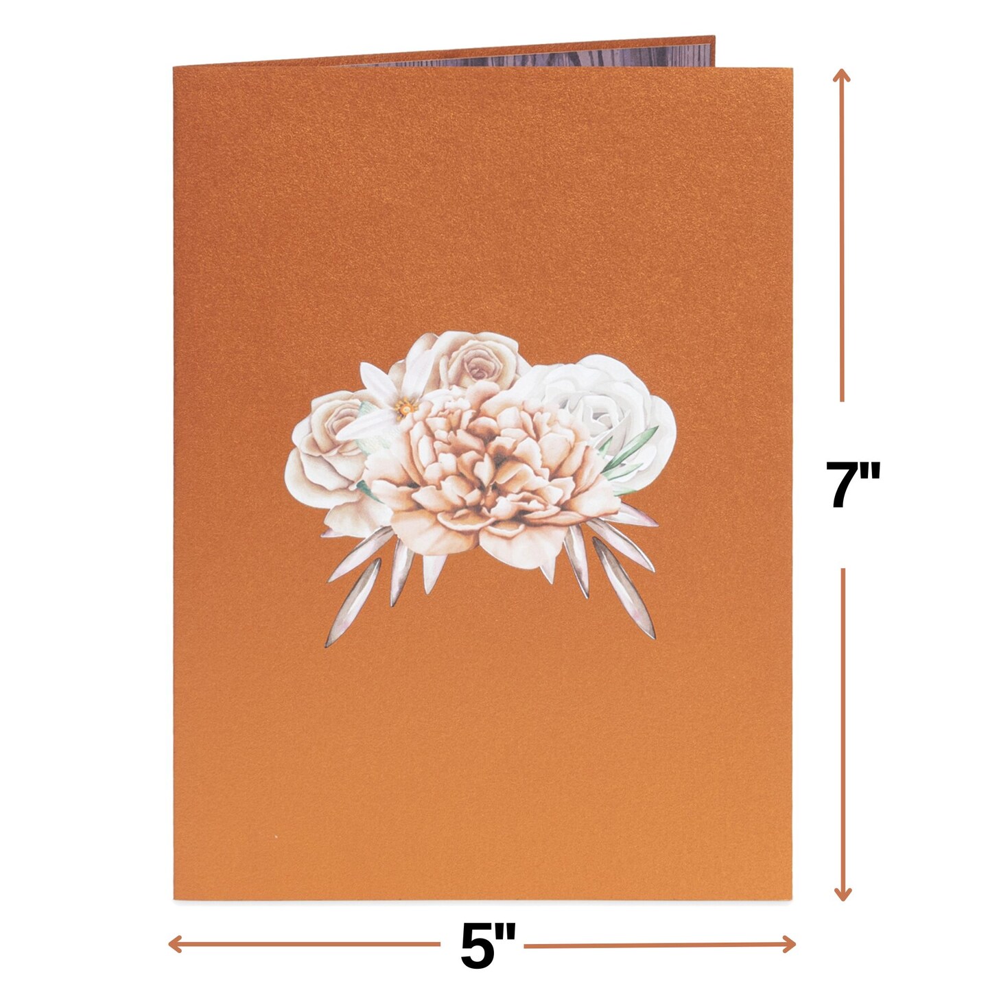Paper Love Rustic Flower Basket Pop Up Card | Handmade 3D Popup Greeting Cards for Fall, Winter, Christmas, Birthday, Thanksgiving | 5" x 7" product 2