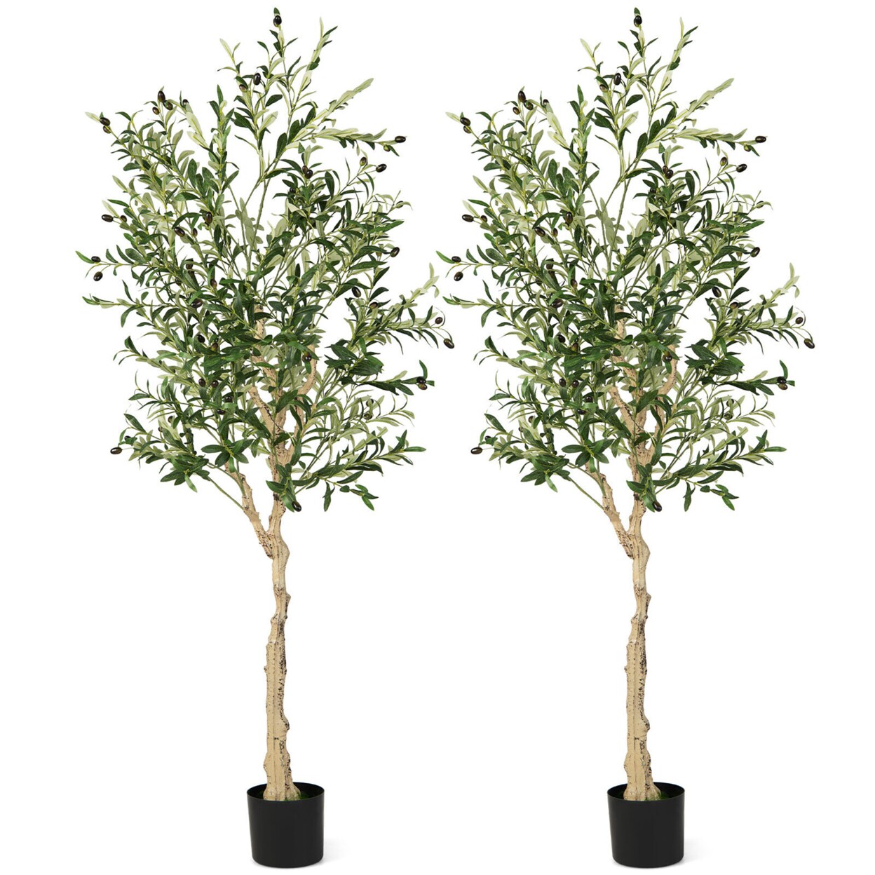 2-Pack Artificial Olive Tree 6 Ft Tall Faux Olive Plants For Indoor And Outdoor