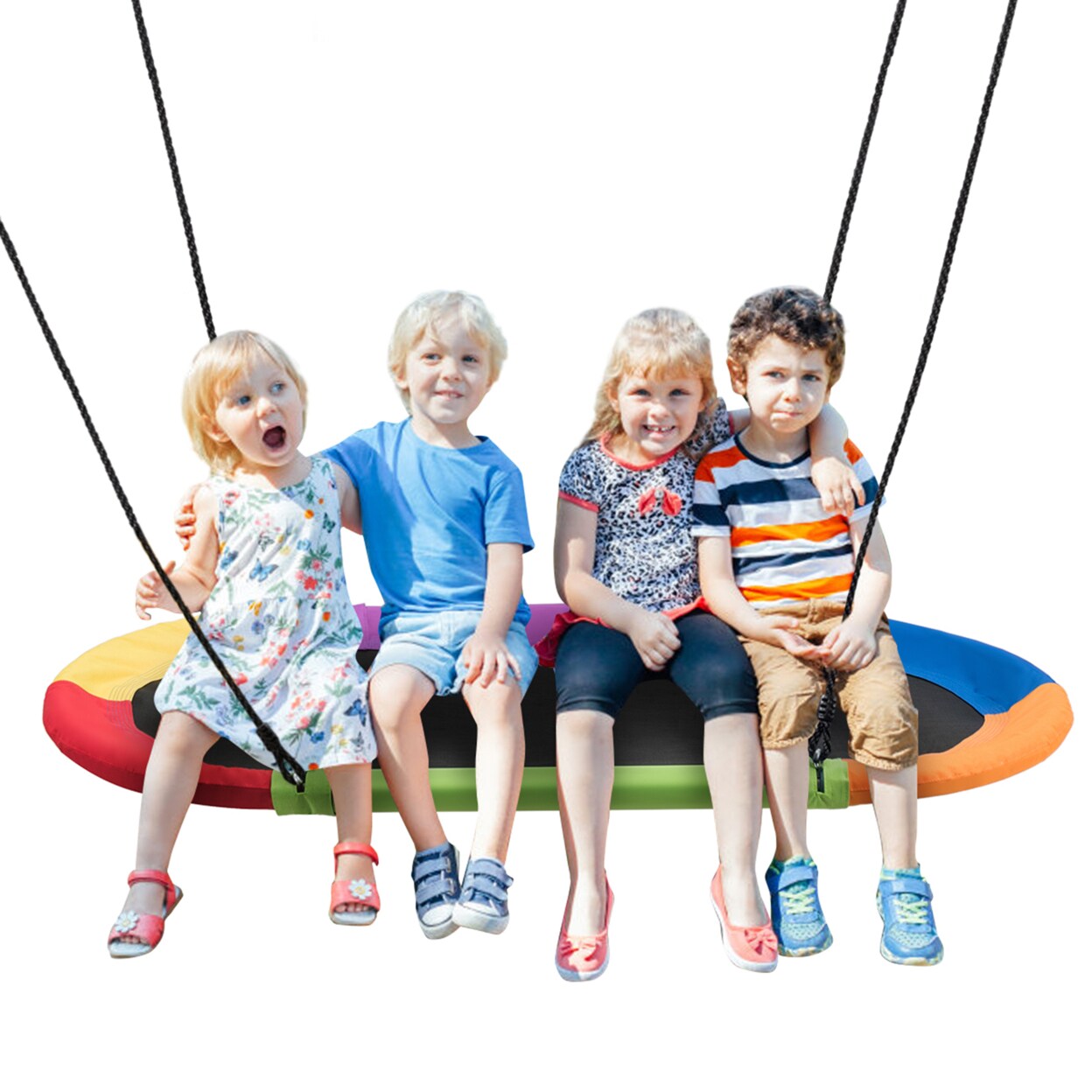 60 Saucer Tree Swing Surf Outdoor Adjustable Kids Giant Oval Platform Swing Set