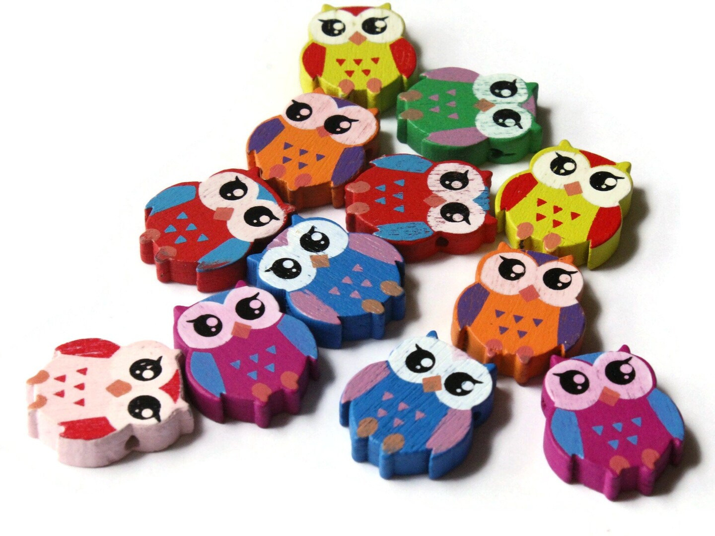 12 22mm Orange Wooden Owl Beads Wood Animal Beads Cute Bird Beads Novelty Beads to String by Smileyboy | Michaels