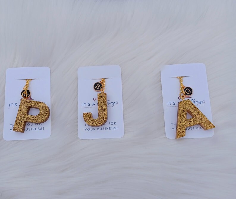 Glitter Letter Charm Keychains MakerPlace by Michaels