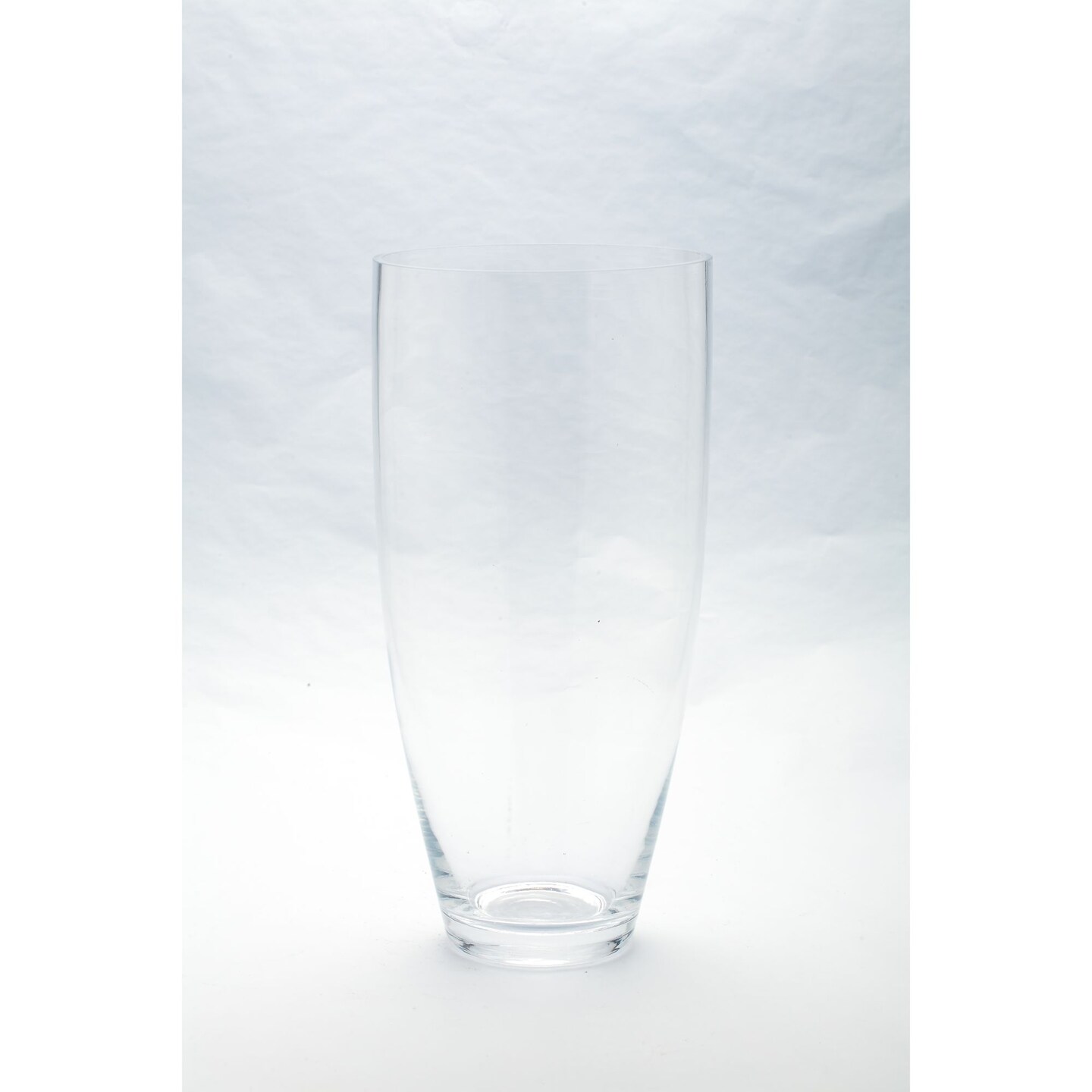 CC Home Furnishings 15" Clear Transparent Cylindrical Hand Blown Glass Vase