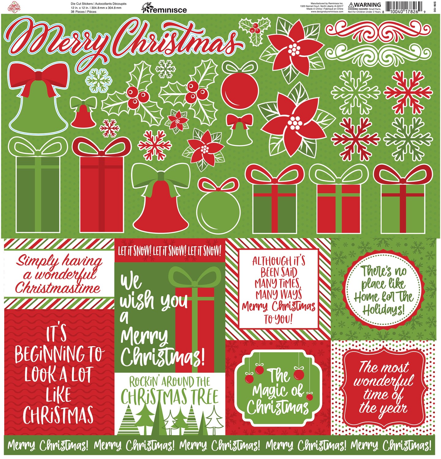 A Perfect Christmas Cardstock Stickers 12X12-Elements