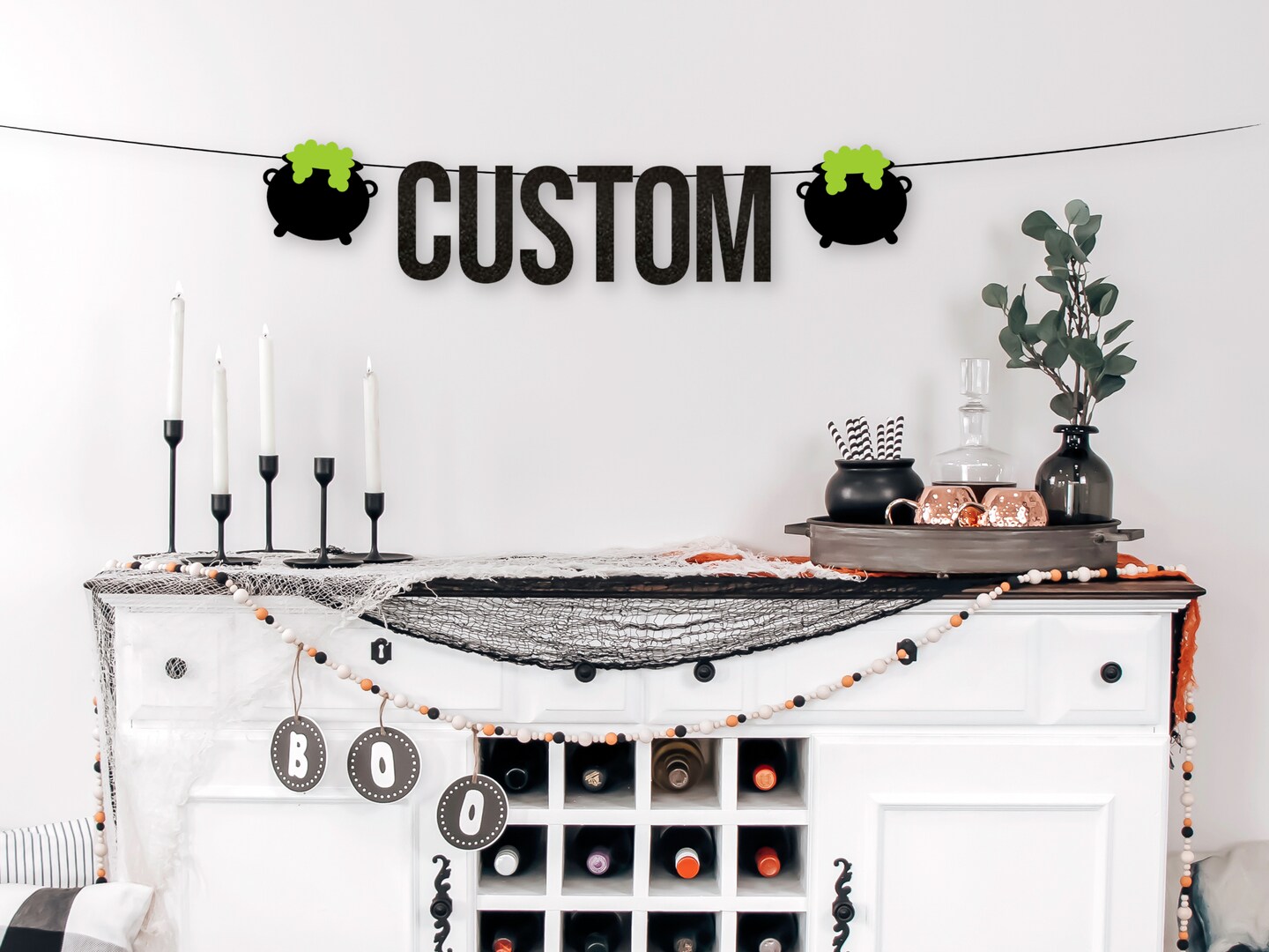 Custom Halloween Banner, Spooky Banner, Cheers Witches, Potions Bar