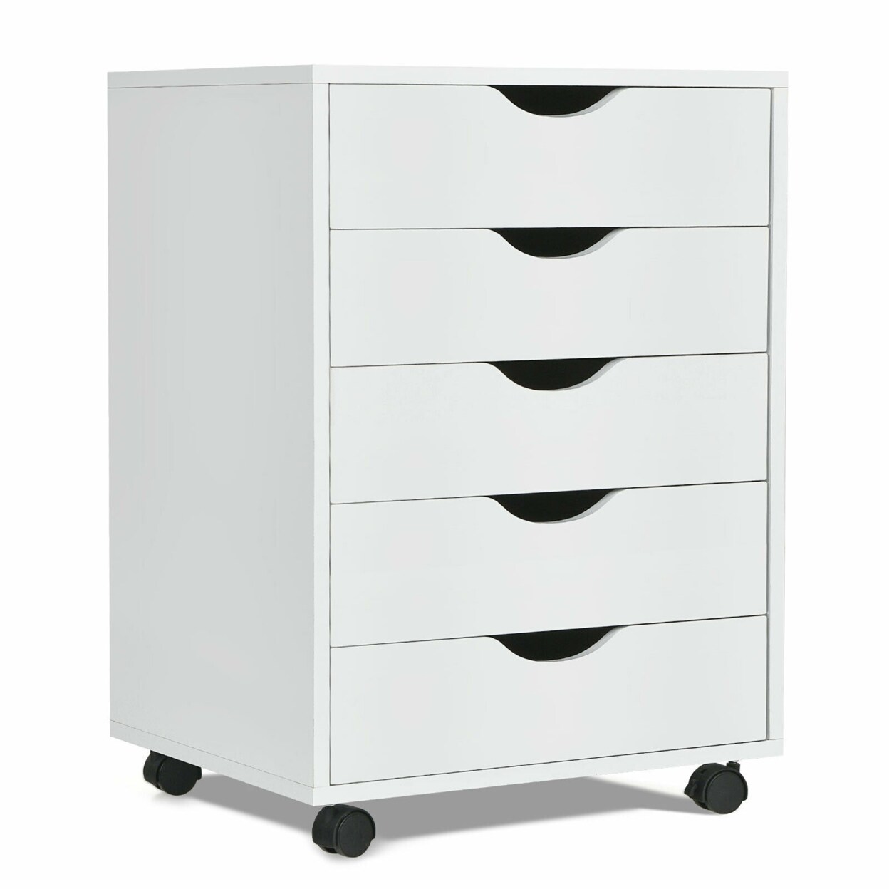 Gymax 3-Drawer Dresser 44'' Tall Wood Storage Organizer Chest w/ 2 - 3-Drawer - White