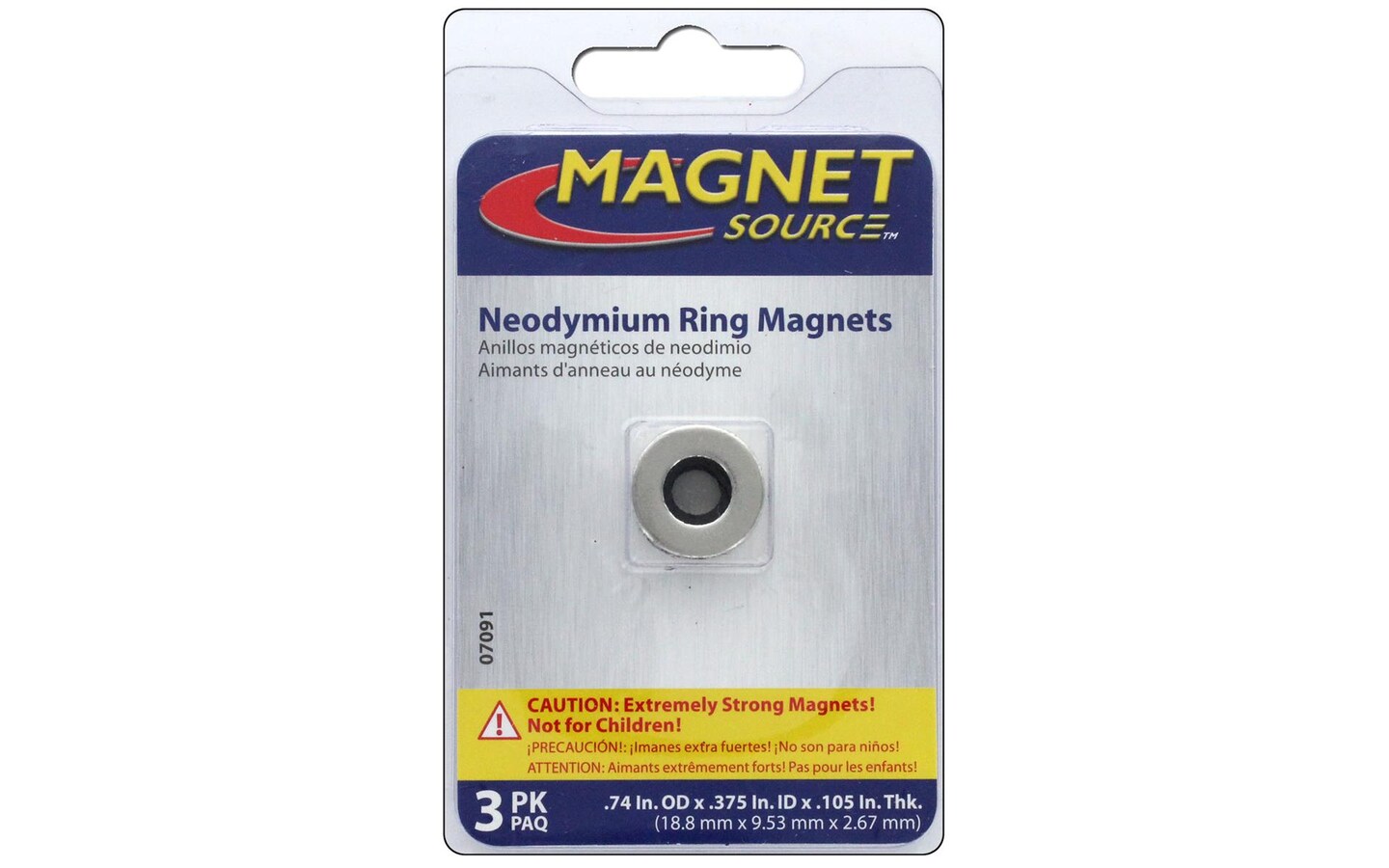 The Magnet Source Neodymium Magnet Ring 3/4&#x22; 3pc