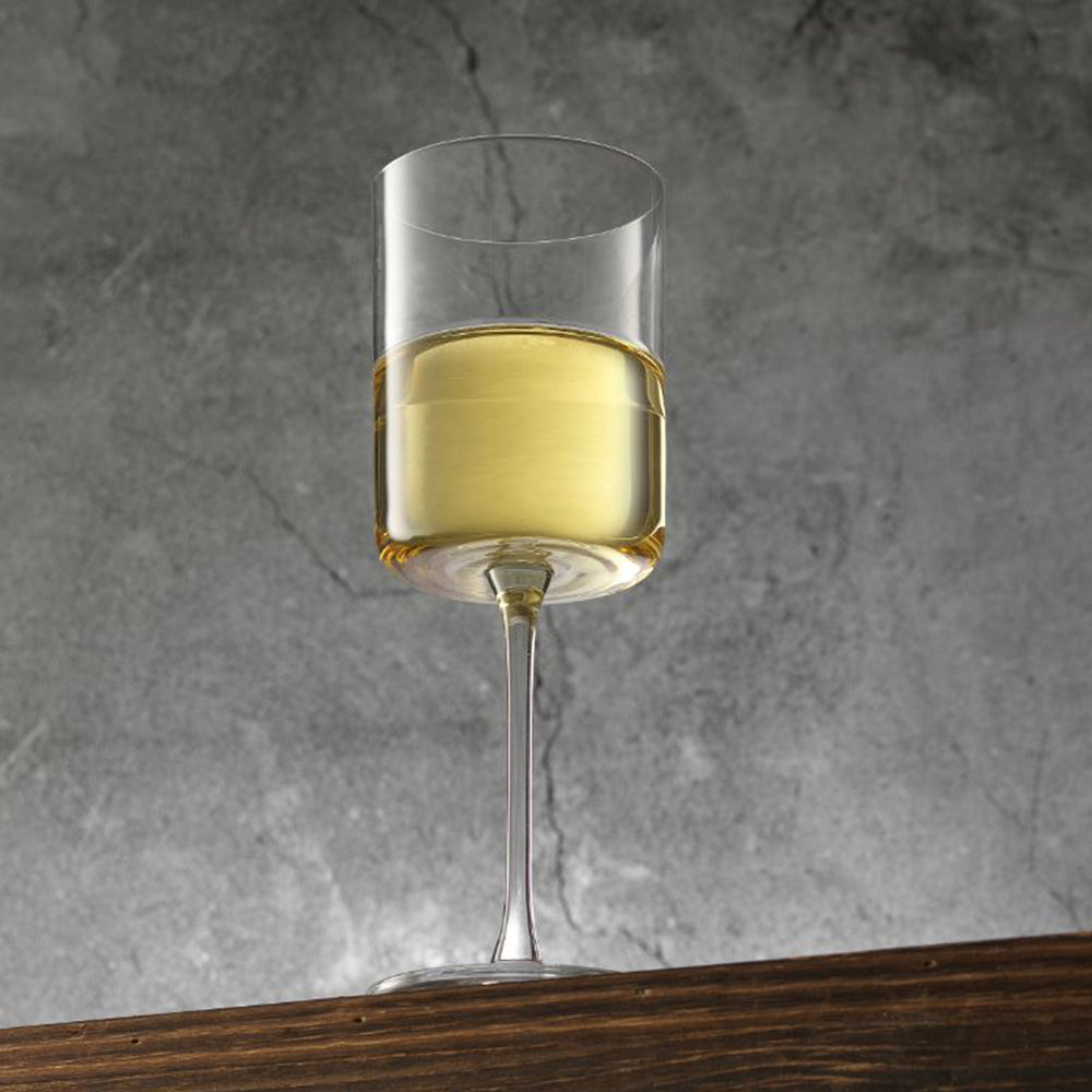 JoyJolt Claire Cyrstal Cylinder White Wine Glasses - 11.4 oz - Set of 2