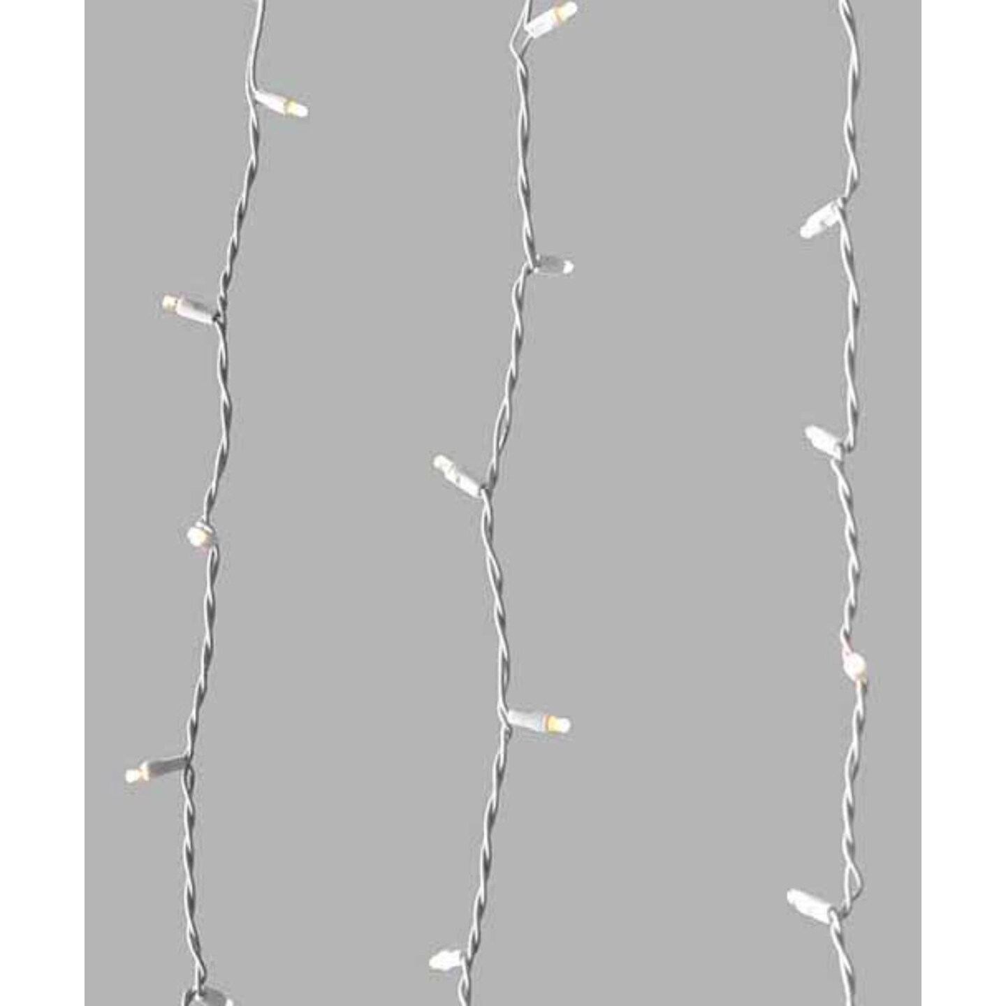 DLIG 240 Warm White LED Wide Angle Christmas Hanging Drops String Lights - 8 ft White Wire