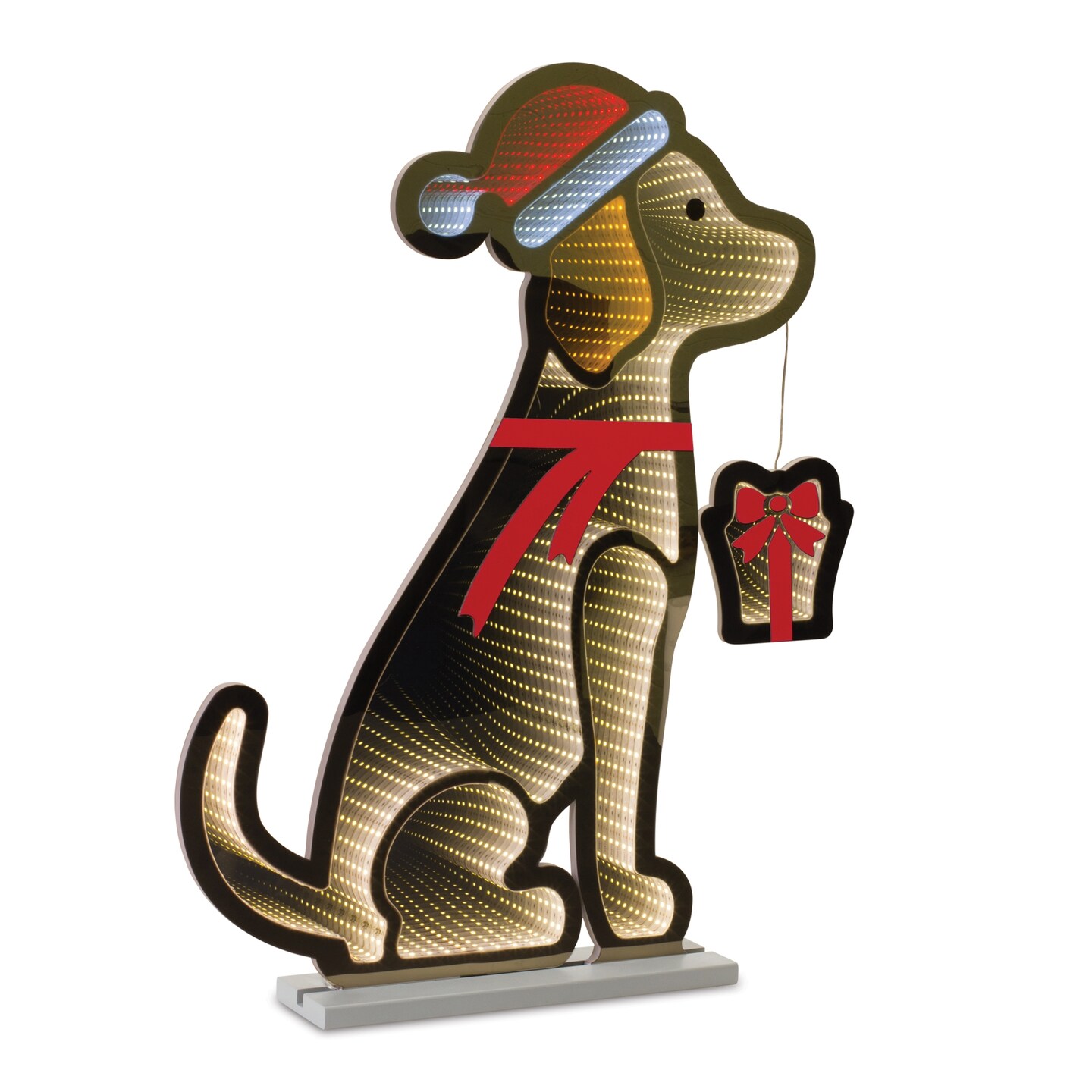 Melrose 31.25&#x22; Infinity Lighted Dog Silhouette Christmas Tabletop Decoration