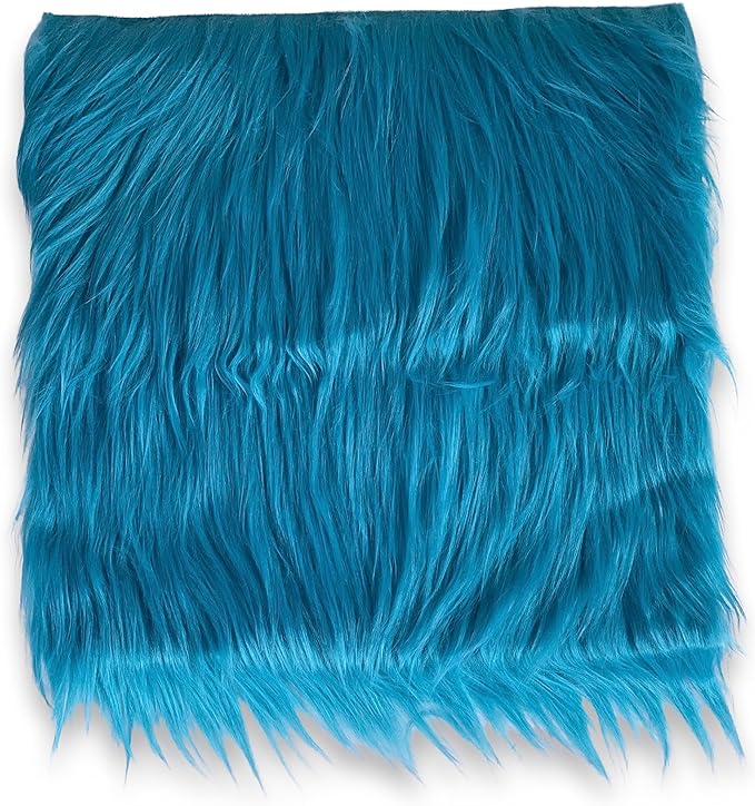 FabricLA Faux Fur Fabric - 8 Pieces Square Fur Material Fabric - 10&#x201D; X 10&#x201D; Inches (25cm x 25cm) - Shaggy Fur Patches Fabric Cuts Chair Cover Seat Cushion for DIY Craft - Multi-Colored