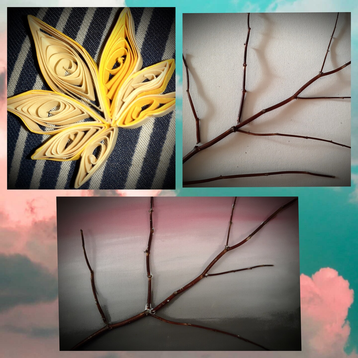 Autumn Foliage 3-D Mixed Media Painting with Multicolored Quilled Paper  Leaves and Seeds | MakerPlace by Michaels, image size:1080x1080