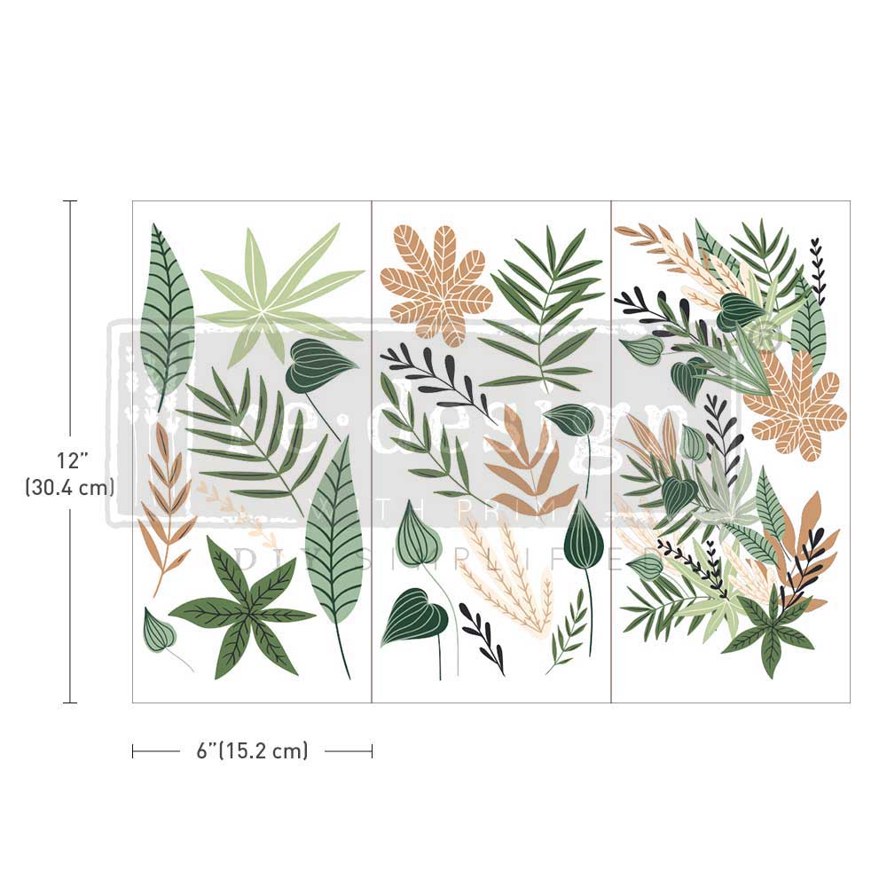 Greenery House - Small Transfers 6&#x22;x12&#x22; 3 sheets Rub on Transfers for Furniture Vintage Rub on Transfers Stickers for Crafts Classic Spring Summer Autumn Decoration Transfers