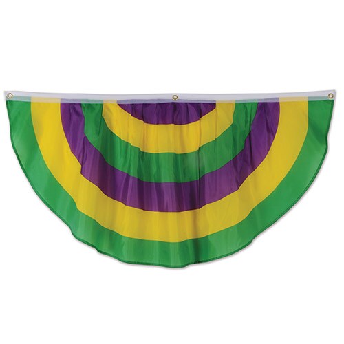 Mardi Gras Polyester Fabric Bunting Banner