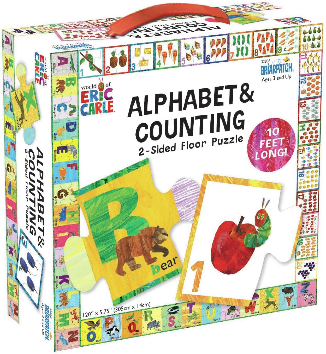 Briarpatch Eric Carle 2-Sided Floor Puzzle-Alphabet And Counting
