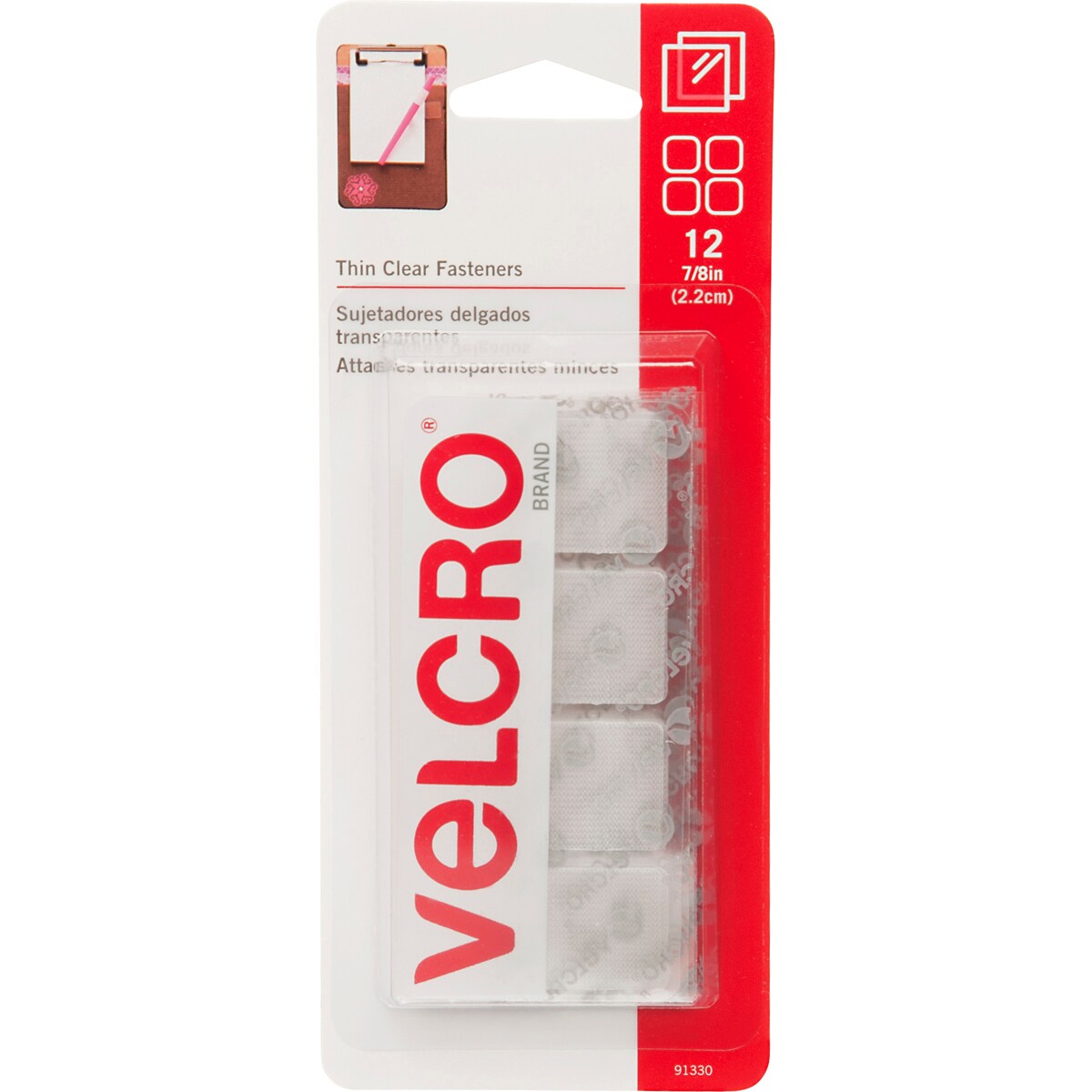 Velcro(r) Brand Thin Fasteners Squares .875