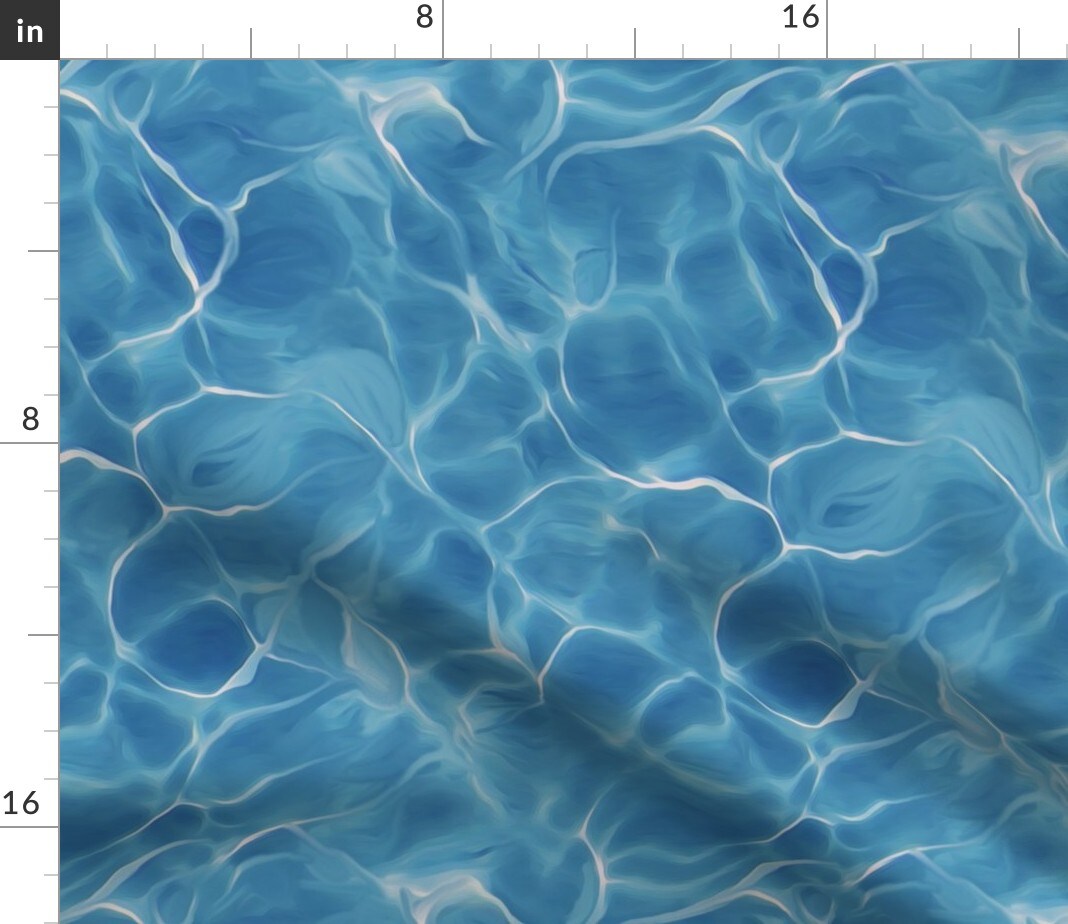 Dark Blue Ocean Waves Water Sea Pacific Caribbean Swim Custom Printed Fabric by Spoonflower Various Fabrics by the Yard or Fat Quarter