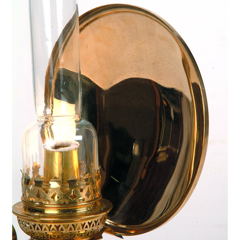 Solid Brass 6 1/2&#x22; Reflector for French Alps Brass Oil Lamps