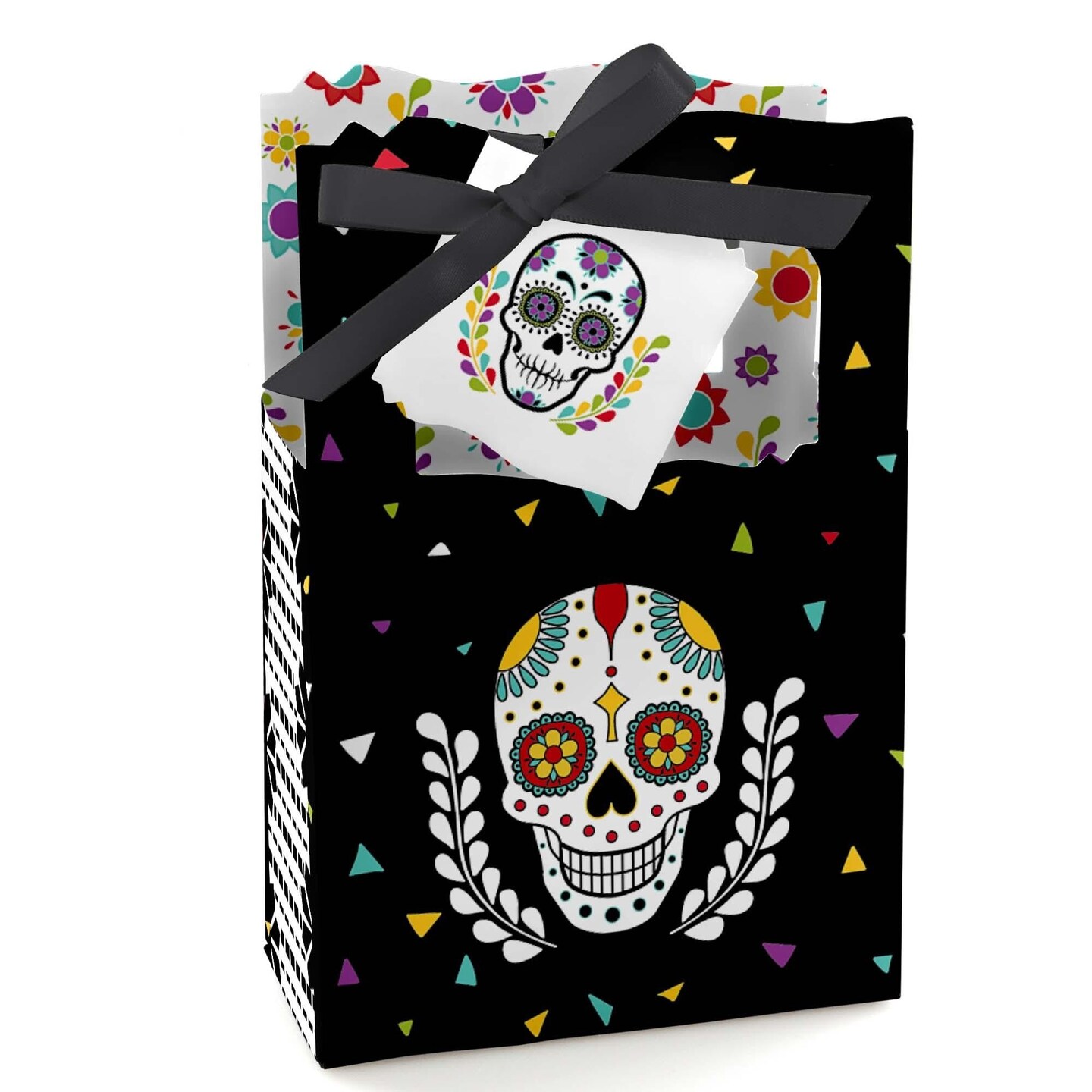 Big Dot of Happiness Day of the Dead - Sugar Skull Party Favor Boxes - Set of 12
