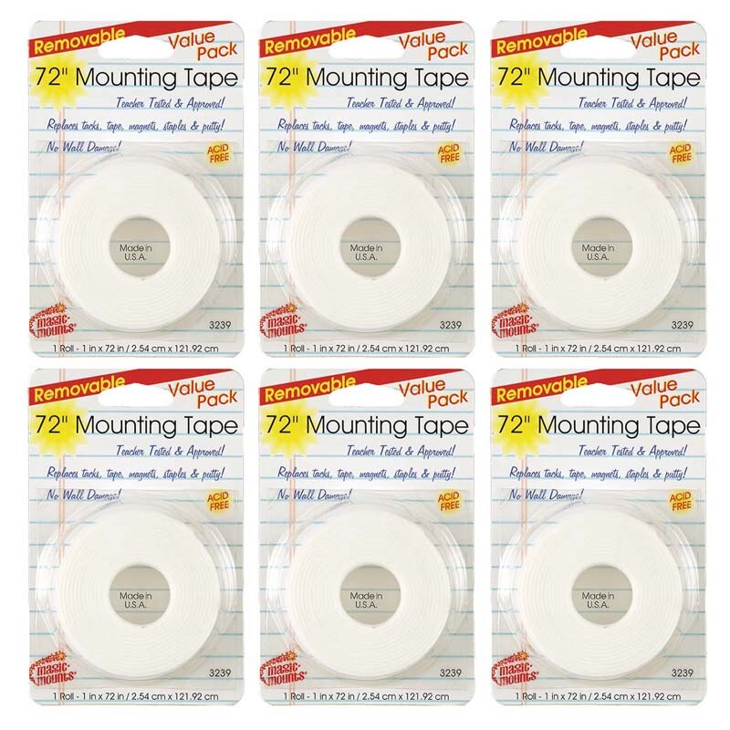 Removable Mounting Tape, 1" X 72", 6 Rolls Michaels