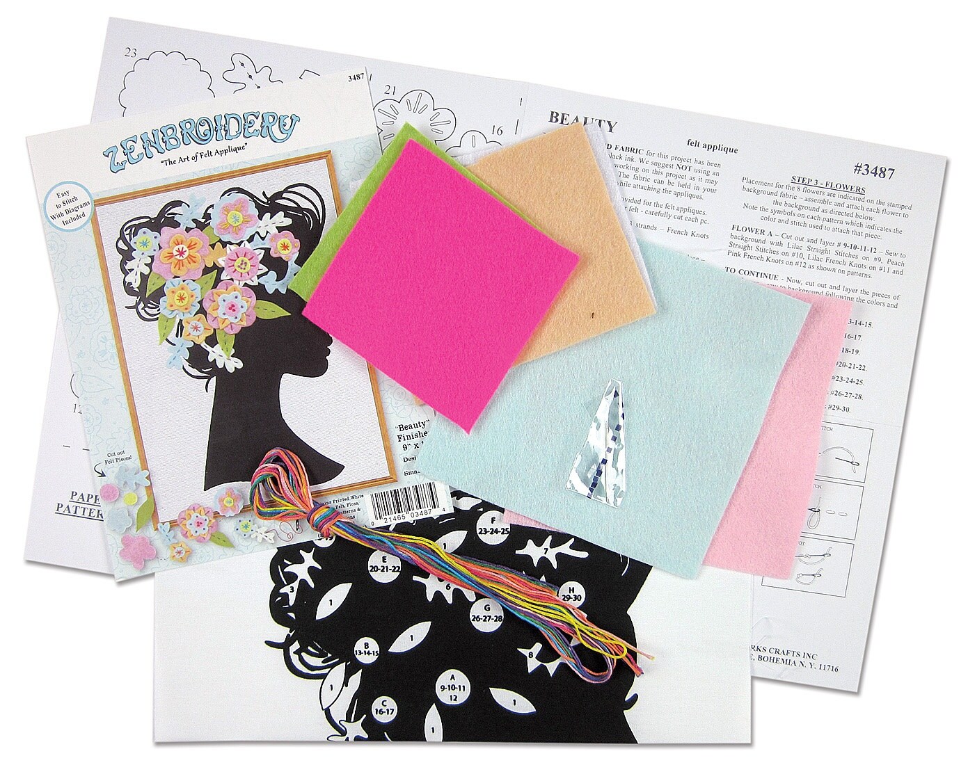 Design Works Felt Collage Applique Kit 9"X12"-Beauty Silhouette