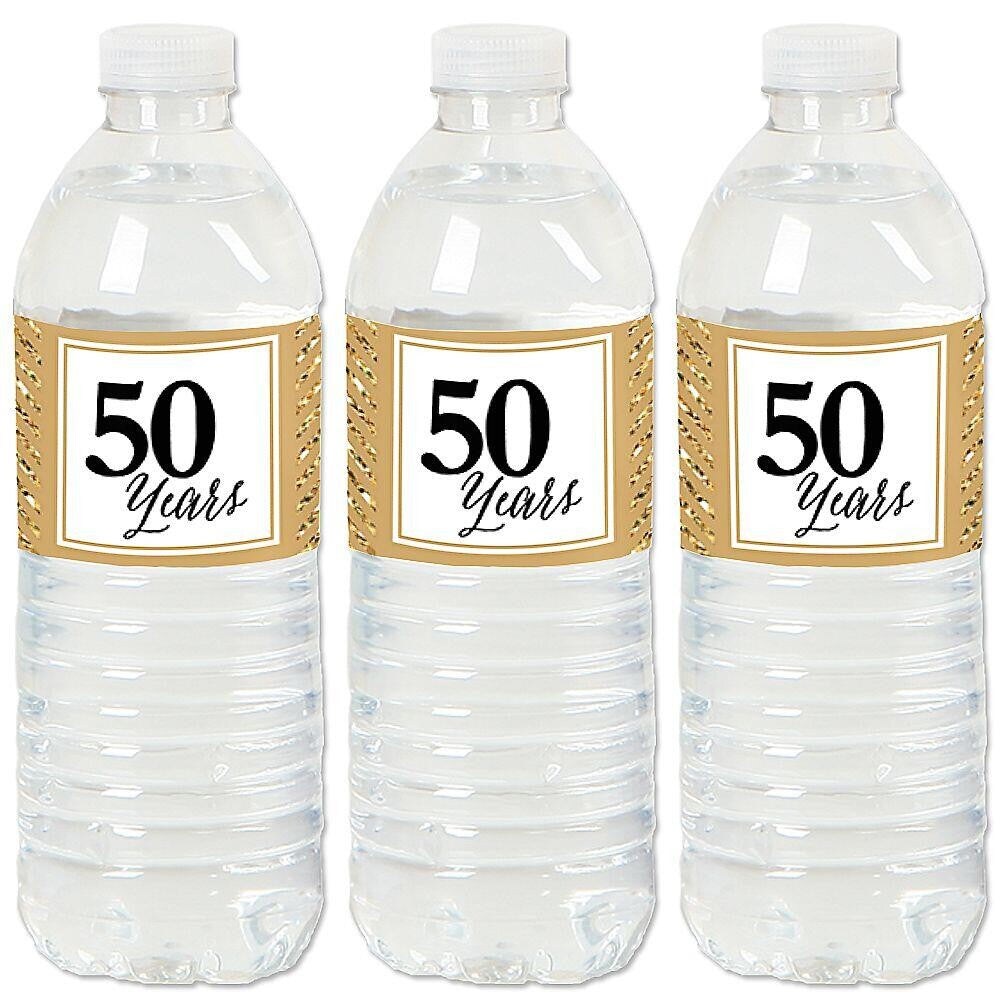 Big Dot of Happiness We Still Do - 50th Wedding Anniversary - Anniversary Party Water Bottle Sticker Labels - Set of 20