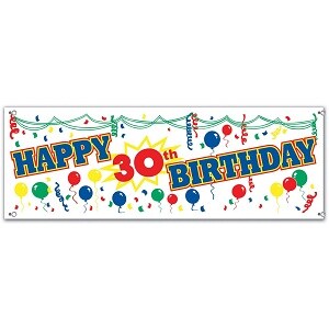 Happy 30th Birthday Sign Banner