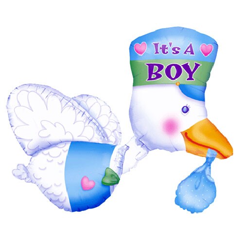 32-Inch It&#x27;s A Boy Stork Shaped Balloon